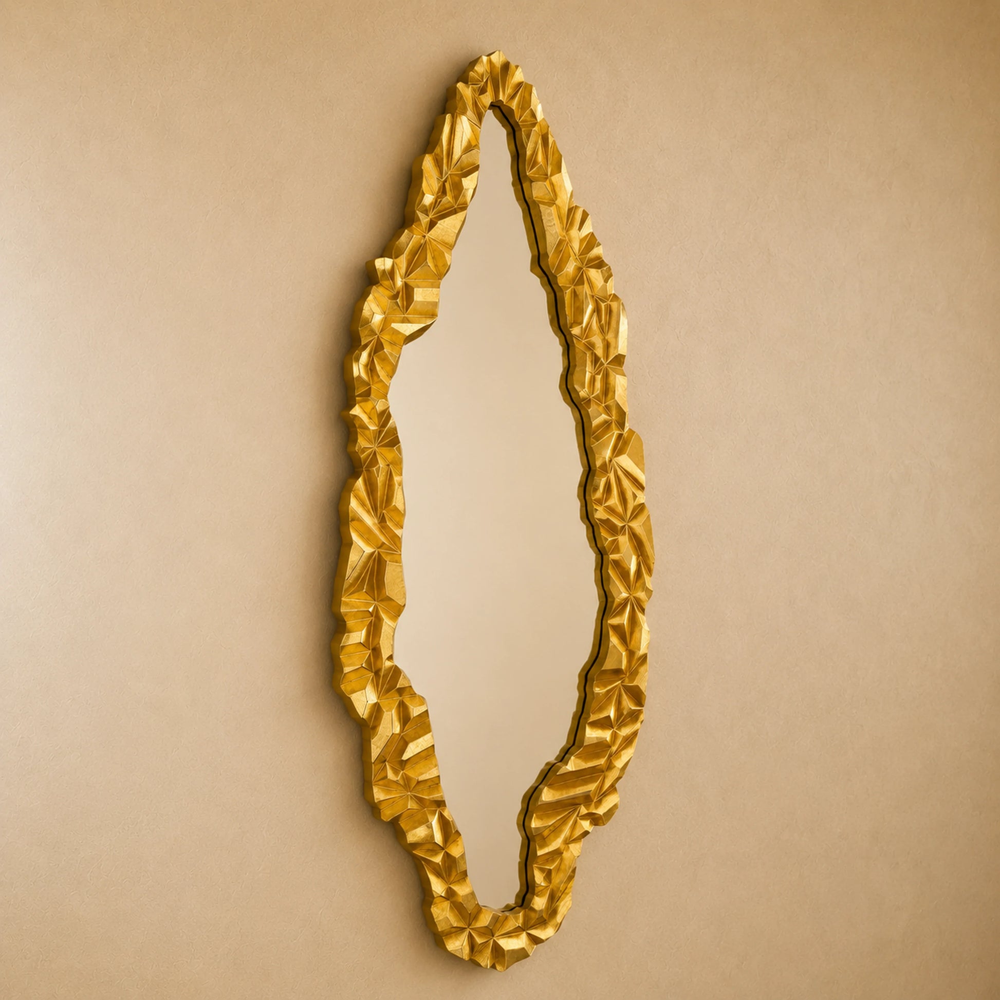 Luxury Modern Aurelian Gold Leaf Mirror European Style for Villa