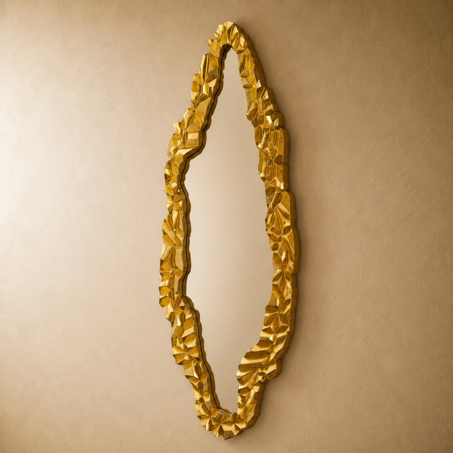 Luxury Modern Aurelian Gold Leaf Mirror European Style for Villa