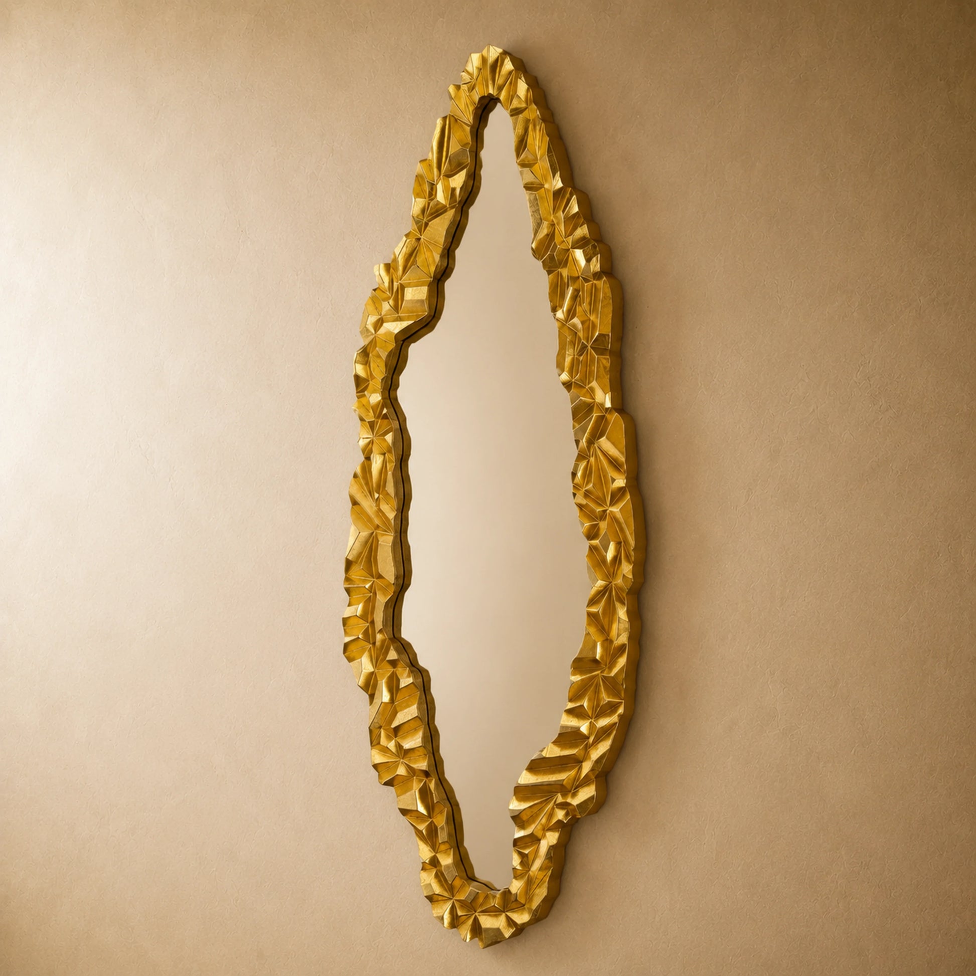Luxury Modern Aurelian Gold Leaf Mirror European Style for Villa