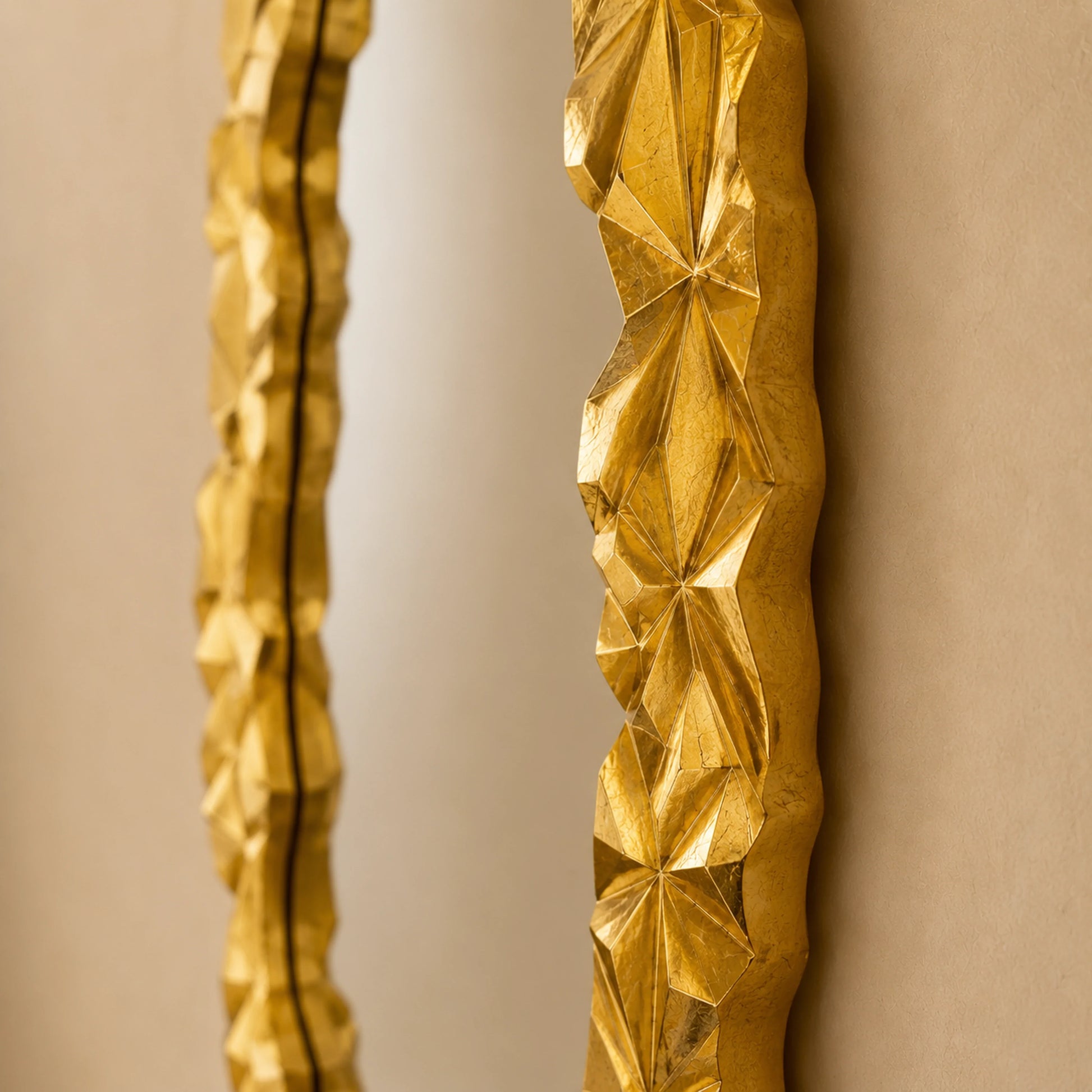 Luxury Modern Aurelian Gold Leaf Mirror European Style for Villa