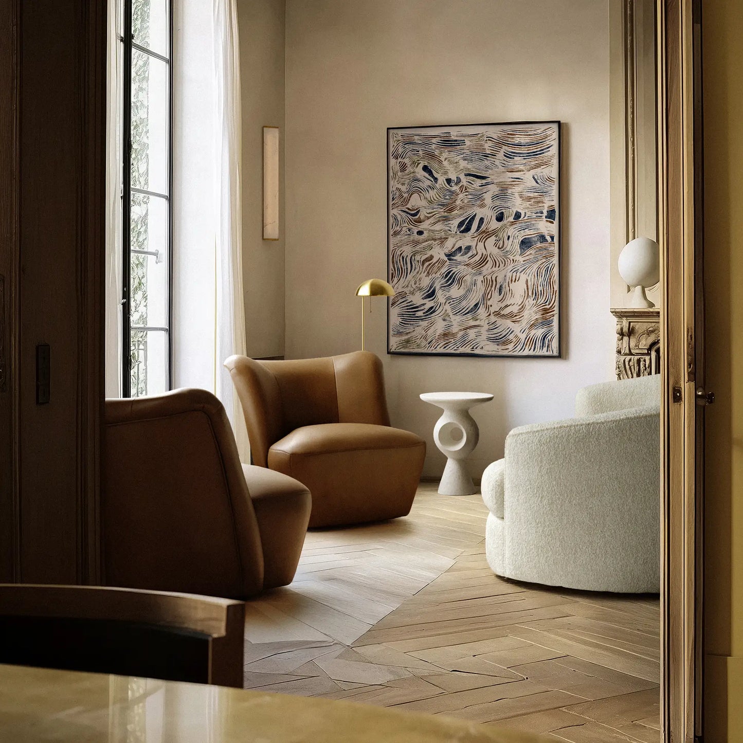 Luxury Modern Aurélie Swivel Chair European Style for Villa