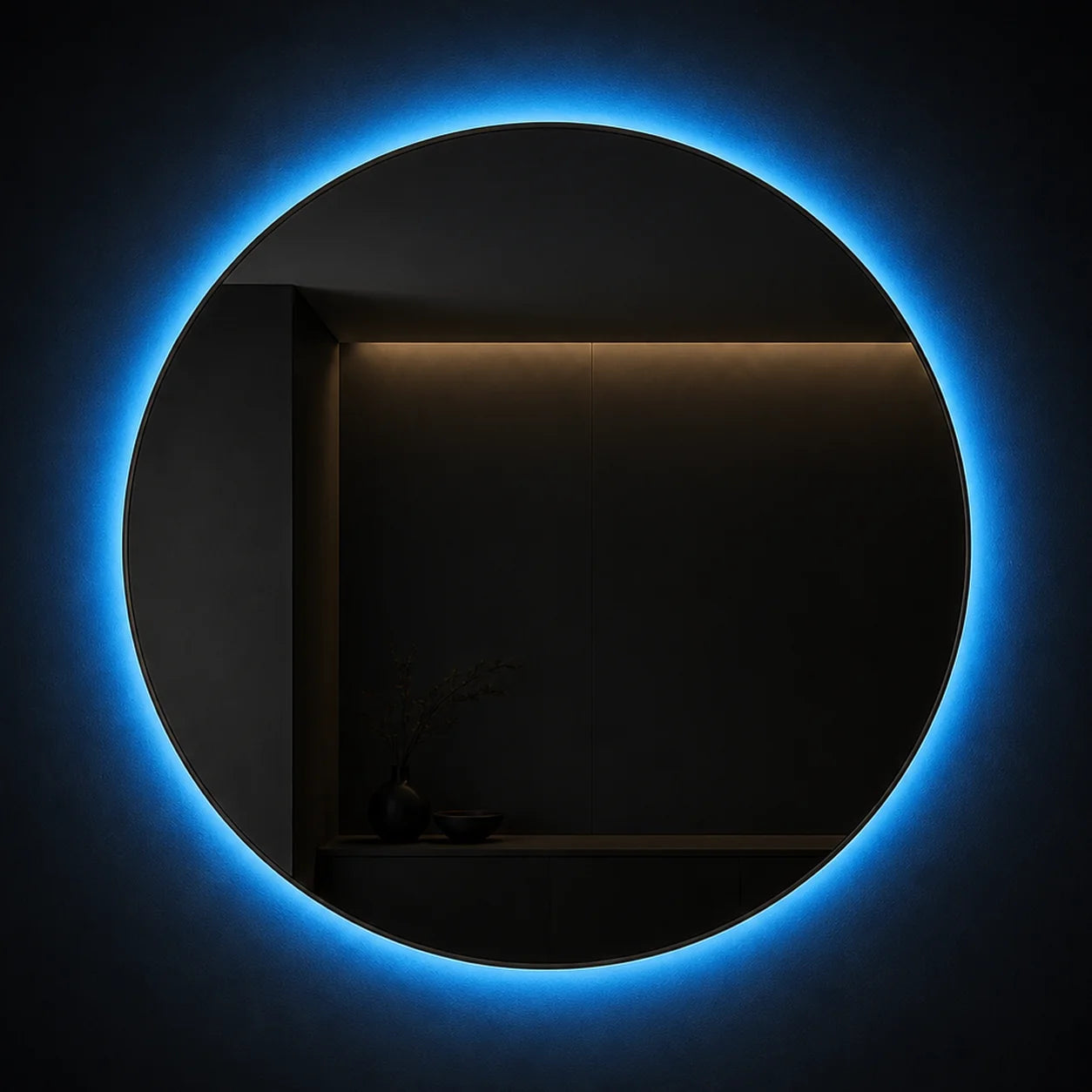 Luxury Modern Azure Eclipse Blue Mirror European Style for Villa