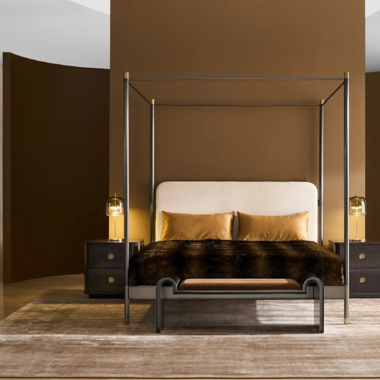 Luxury Modern Bachelor Nightstand European Style for Villa