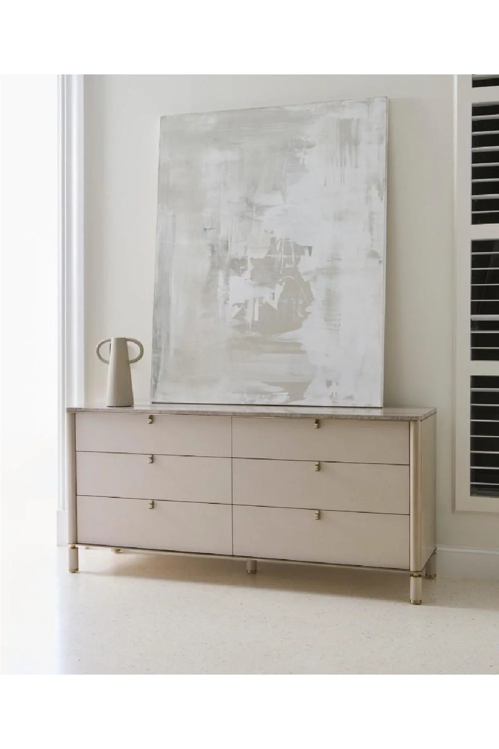 Luxury Modern Balance Travertine Top Dresser European Style for Villa