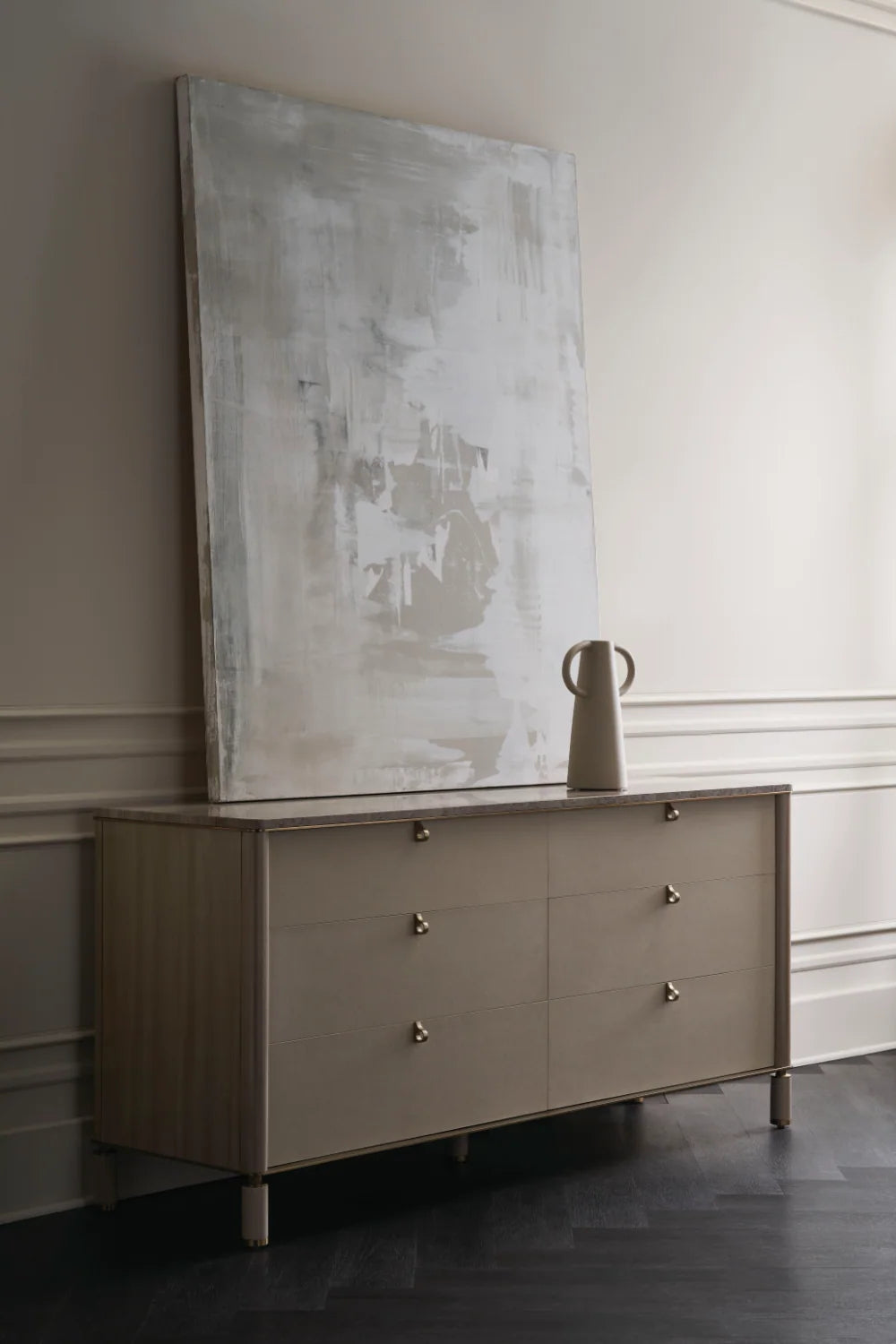 Luxury Modern Balance Travertine Top Dresser European Style for Villa