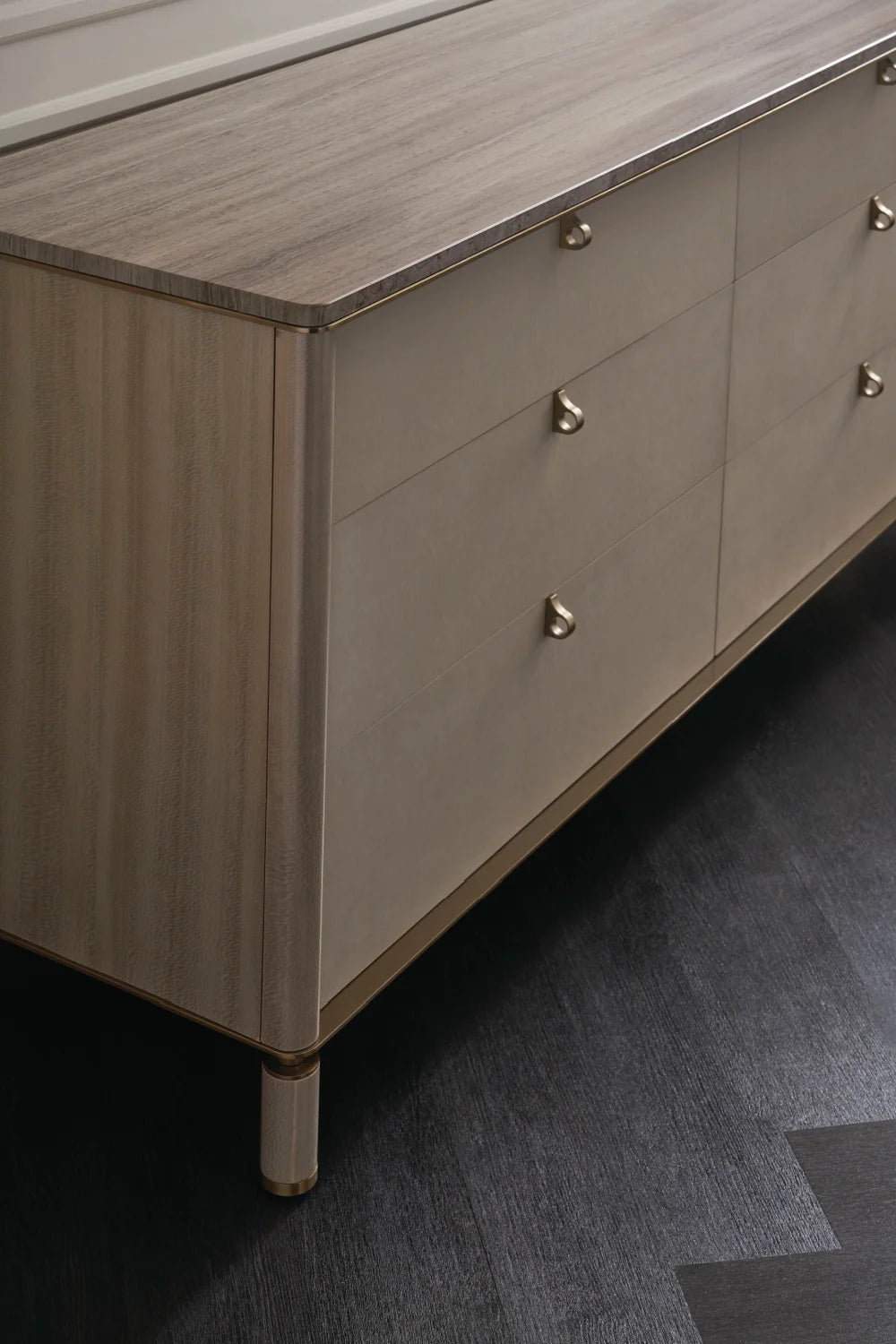 Luxury Modern Balance Travertine Top Dresser European Style for Villa