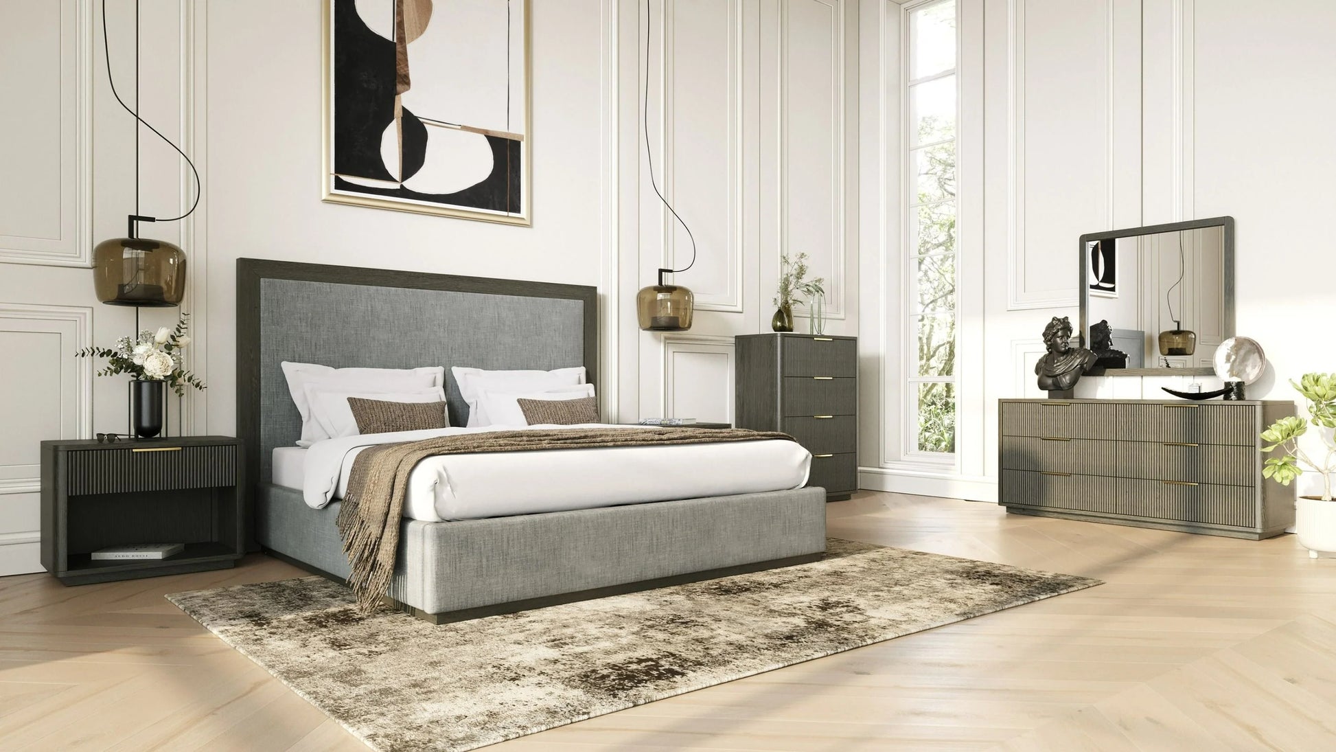 Luxury Modern Barbara Bedroom Set European Style for Villa