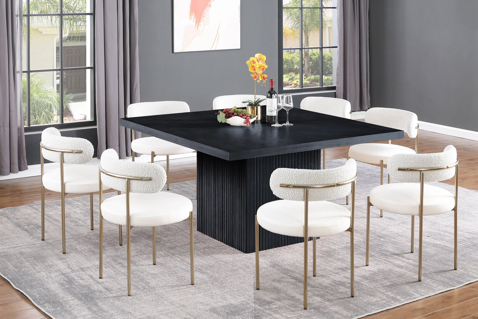 Luxury Modern Barbara Square Dining Table European Style for Villa