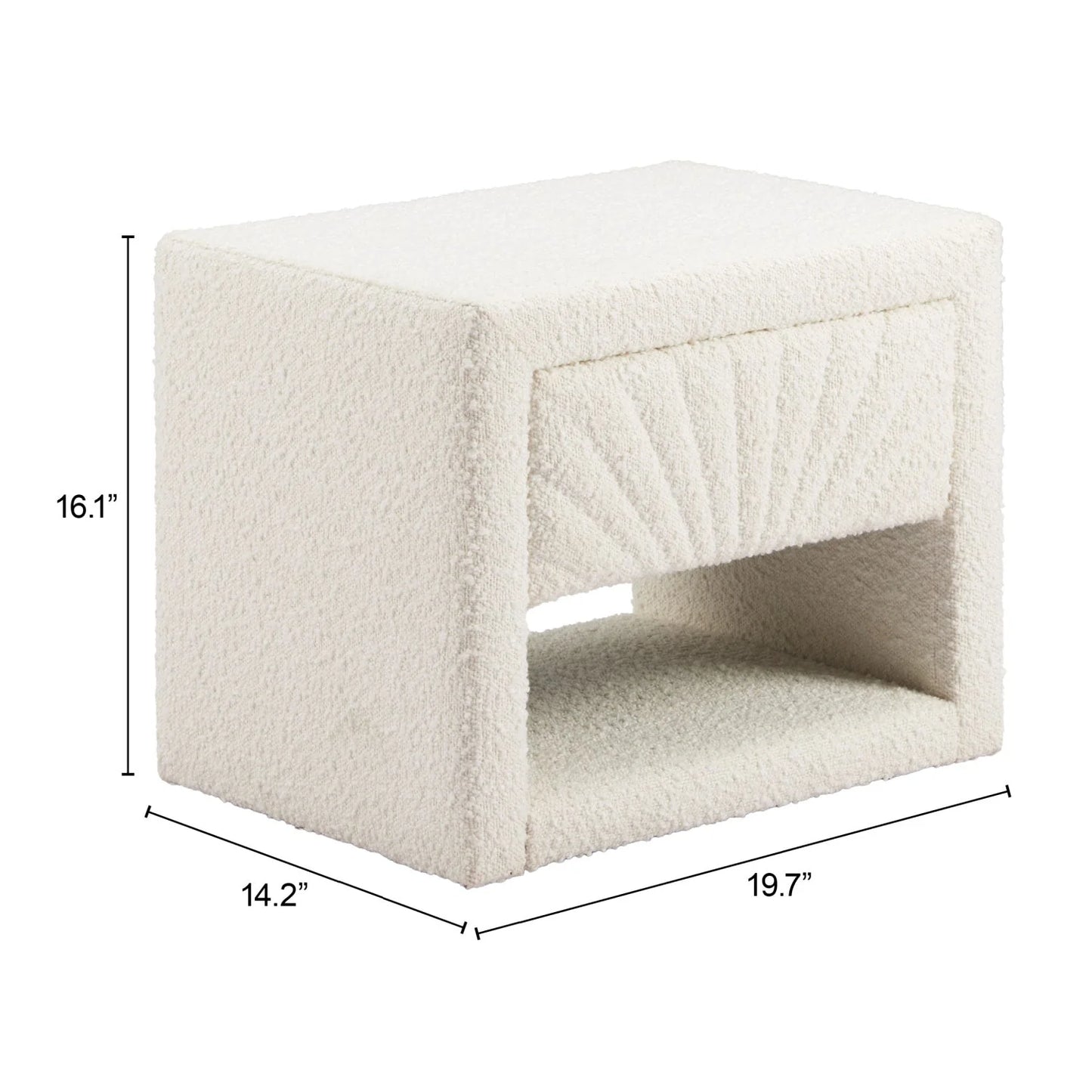 Luxury Modern Barris 1-Drawer Nightstand European Style for Villa