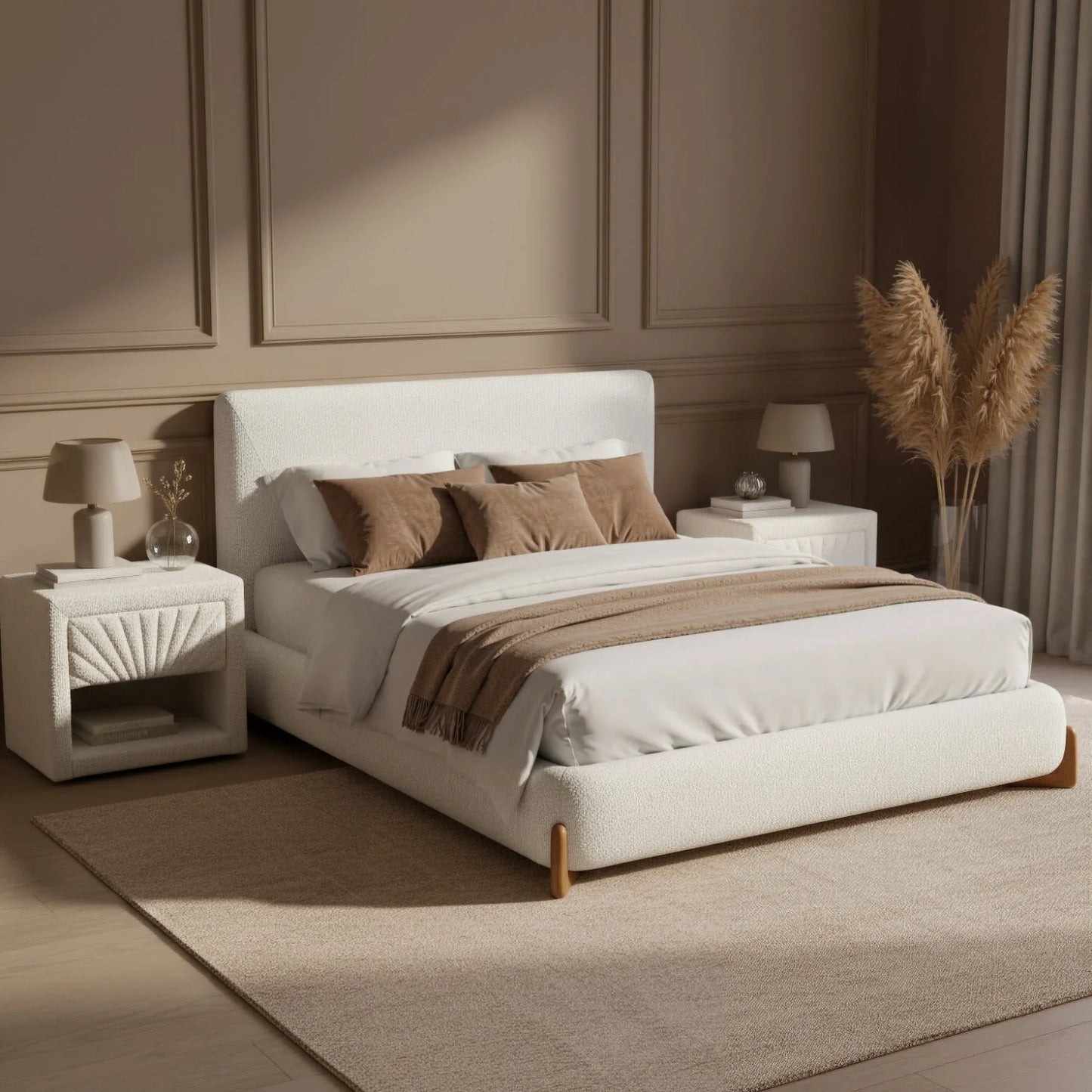 Luxury Modern Barris 1-Drawer Nightstand European Style for Villa