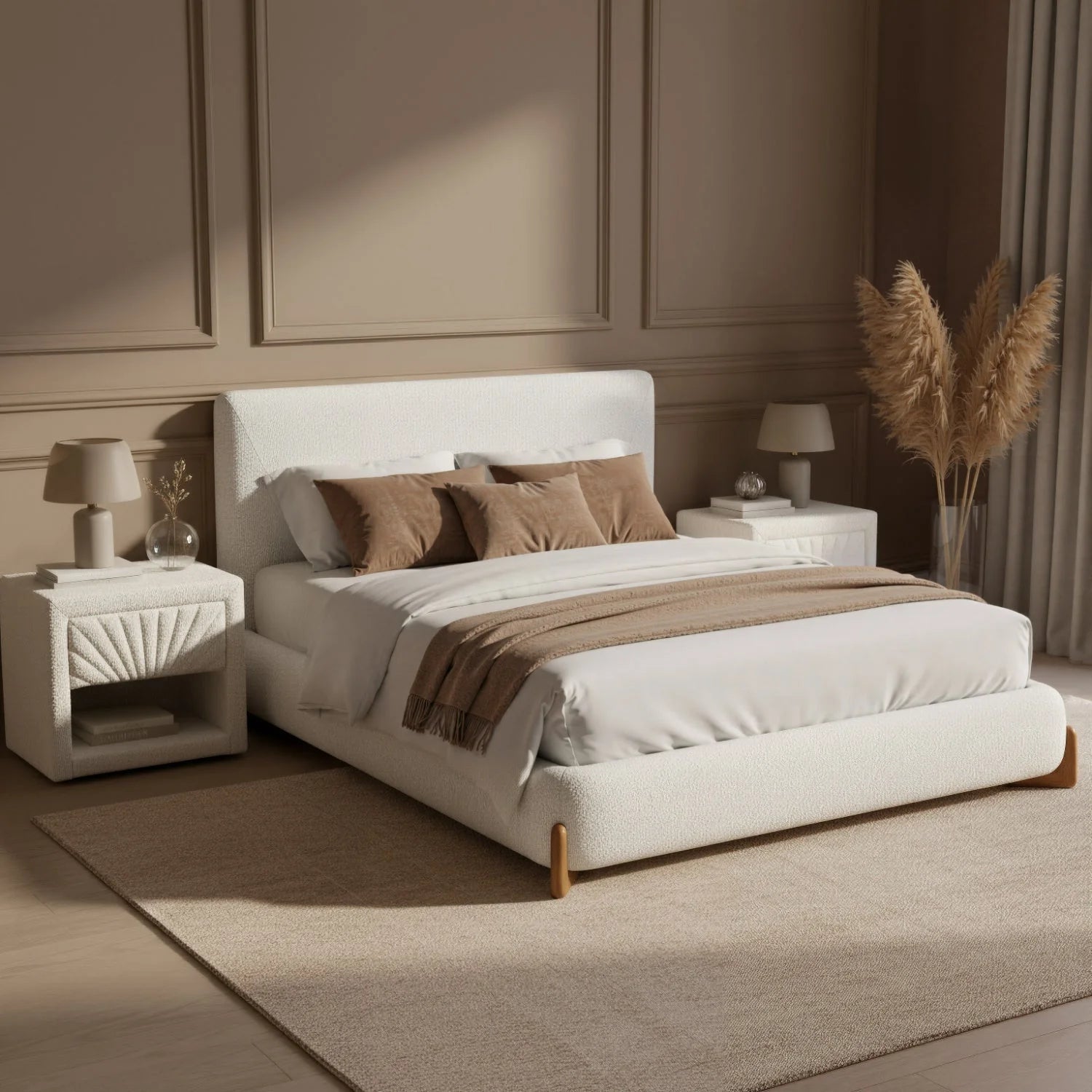 Luxury Modern Barris 1-Drawer Nightstand European Style for Villa