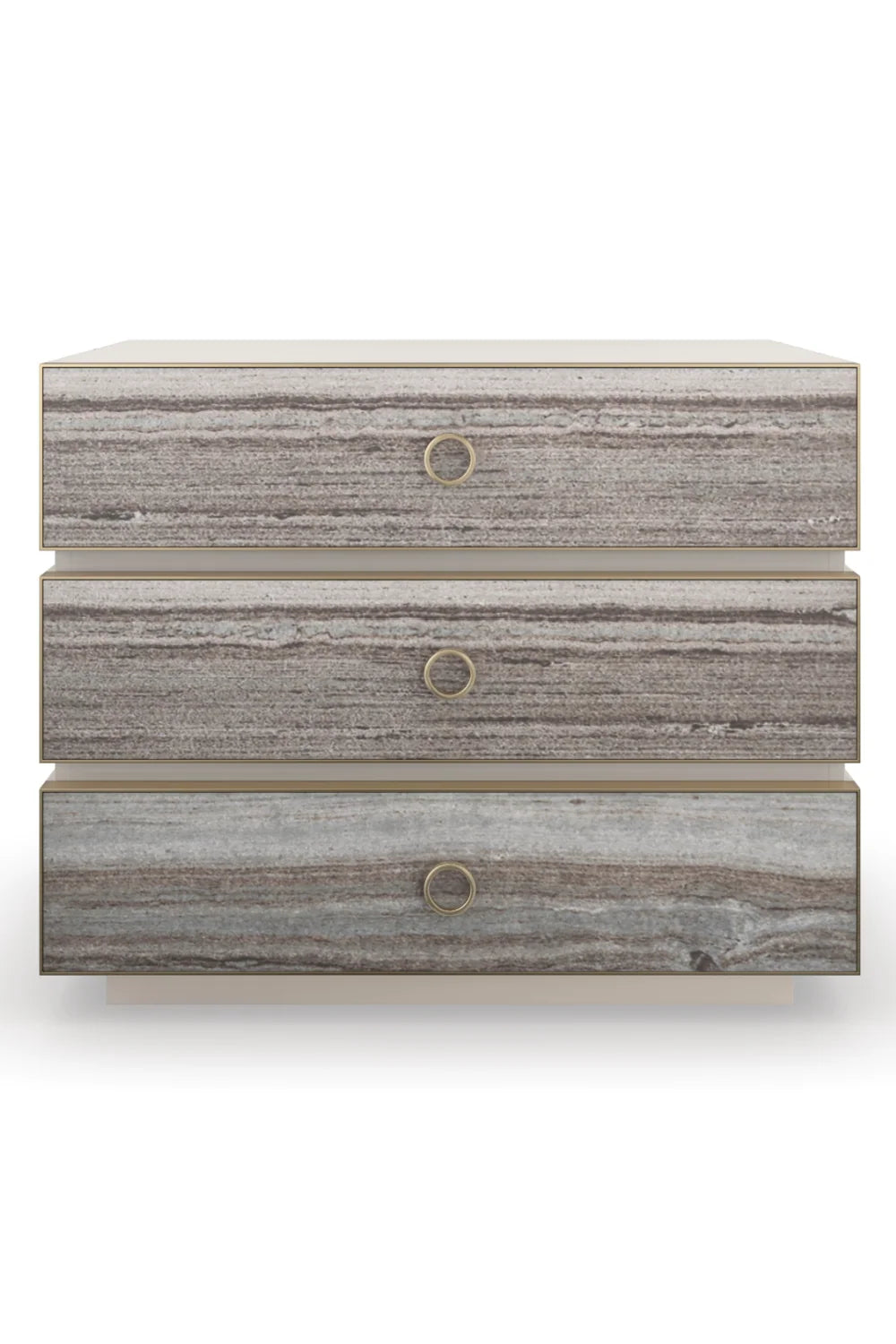 Luxury Modern Bedrock Gray Sandstone Nightstand European Style for Villa