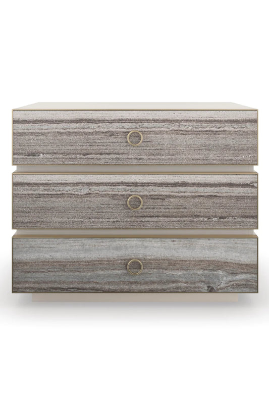 Luxury Modern Bedrock Gray Sandstone Nightstand European Style for Villa