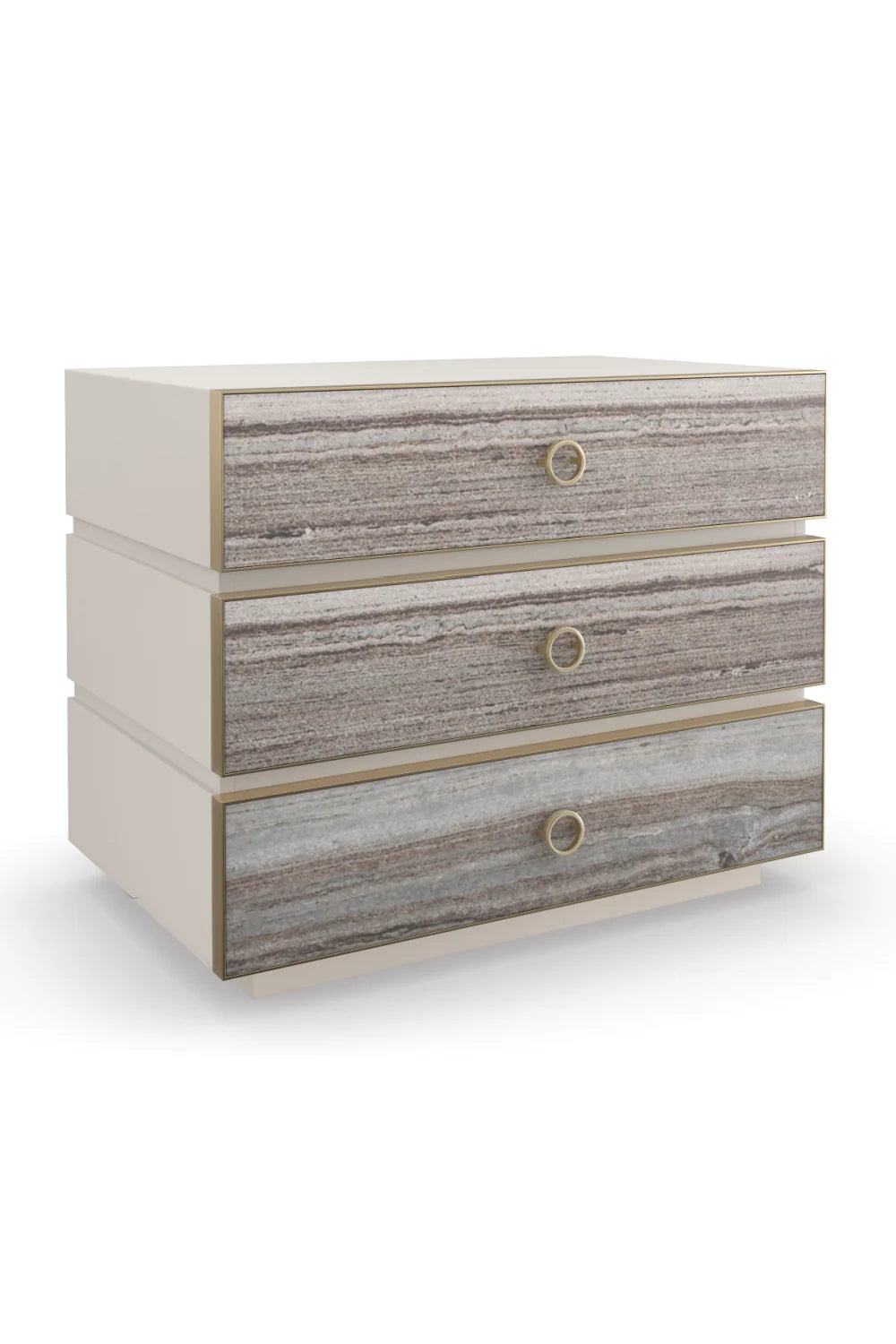 Luxury Modern Bedrock Gray Sandstone Nightstand European Style for Villa