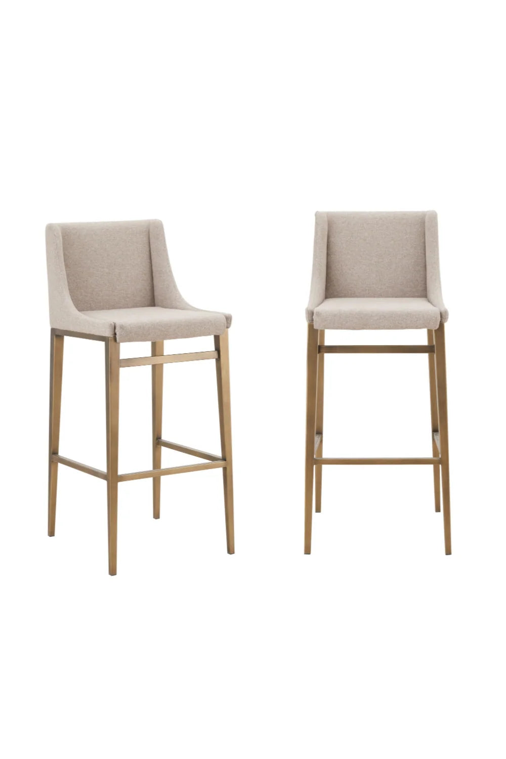 Luxury Modern Beige Fabric Bar Stool European Style for Villa