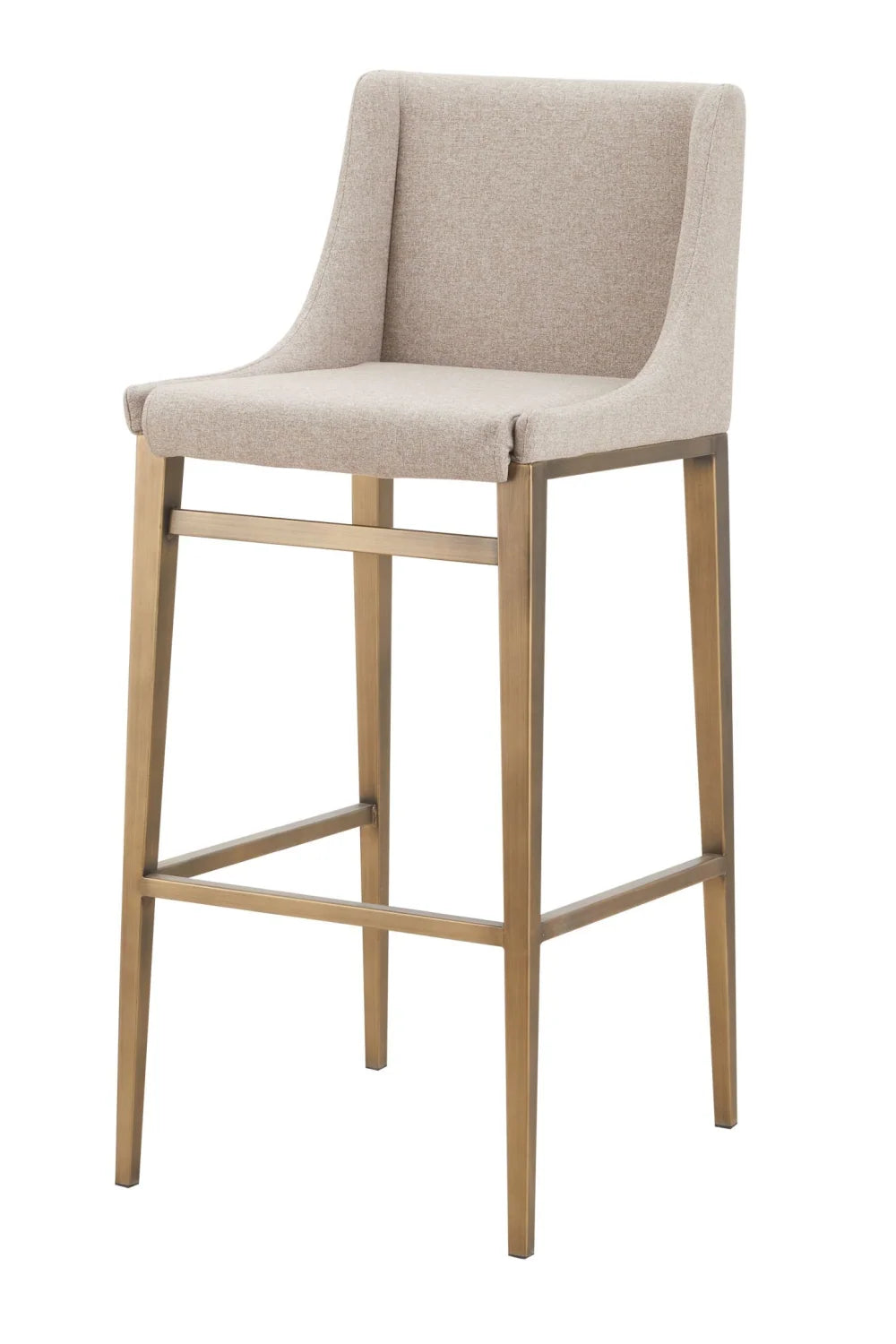 Luxury Modern Beige Fabric Bar Stool European Style for Villa