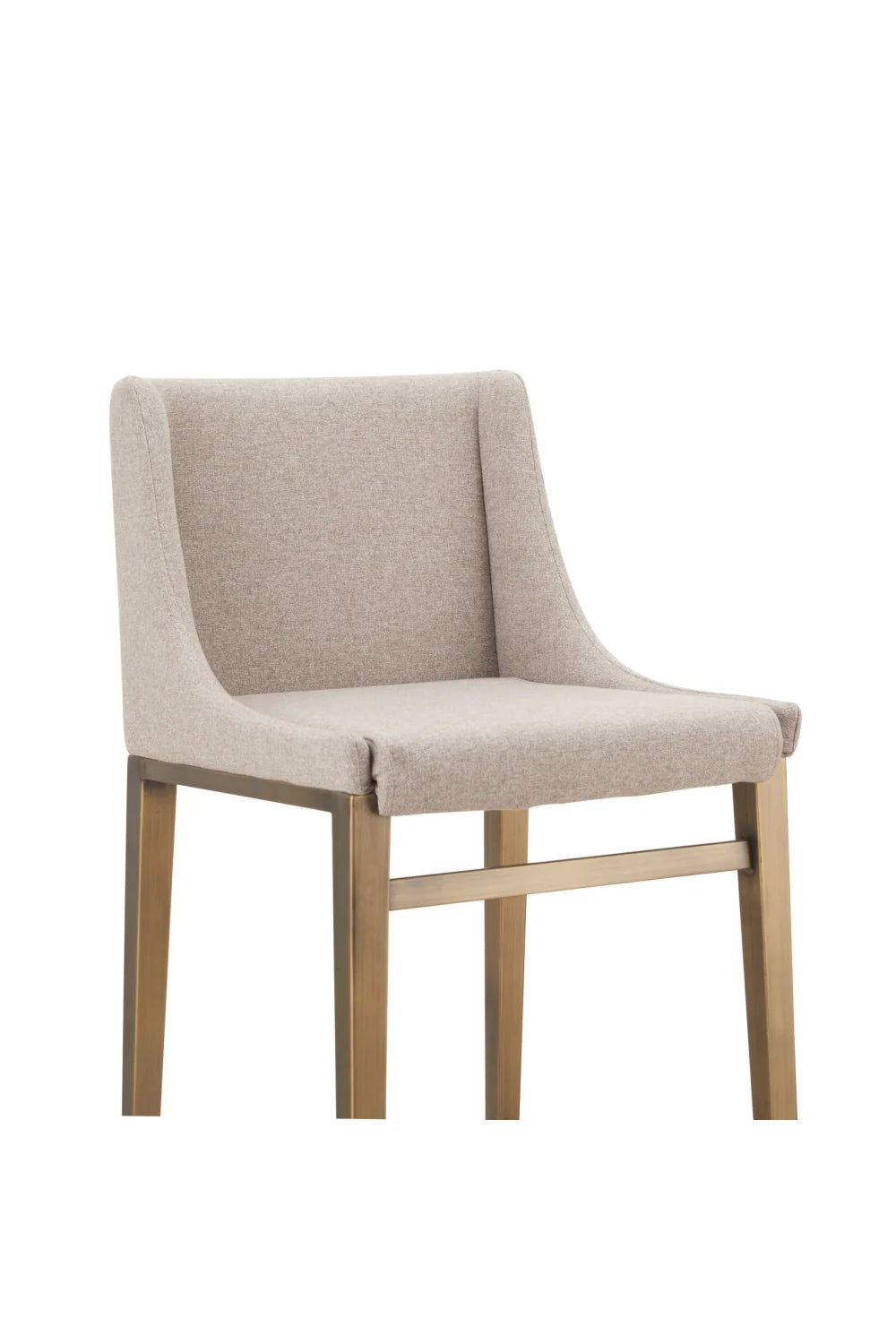 Luxury Modern Beige Fabric Bar Stool European Style for Villa