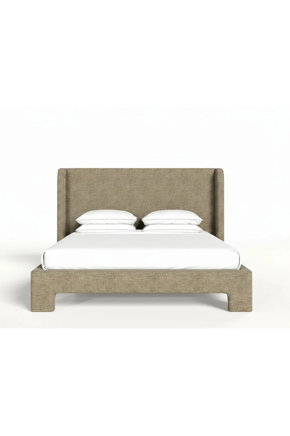 Luxury Modern Beige Fabric Queen Bed European Style for Villa