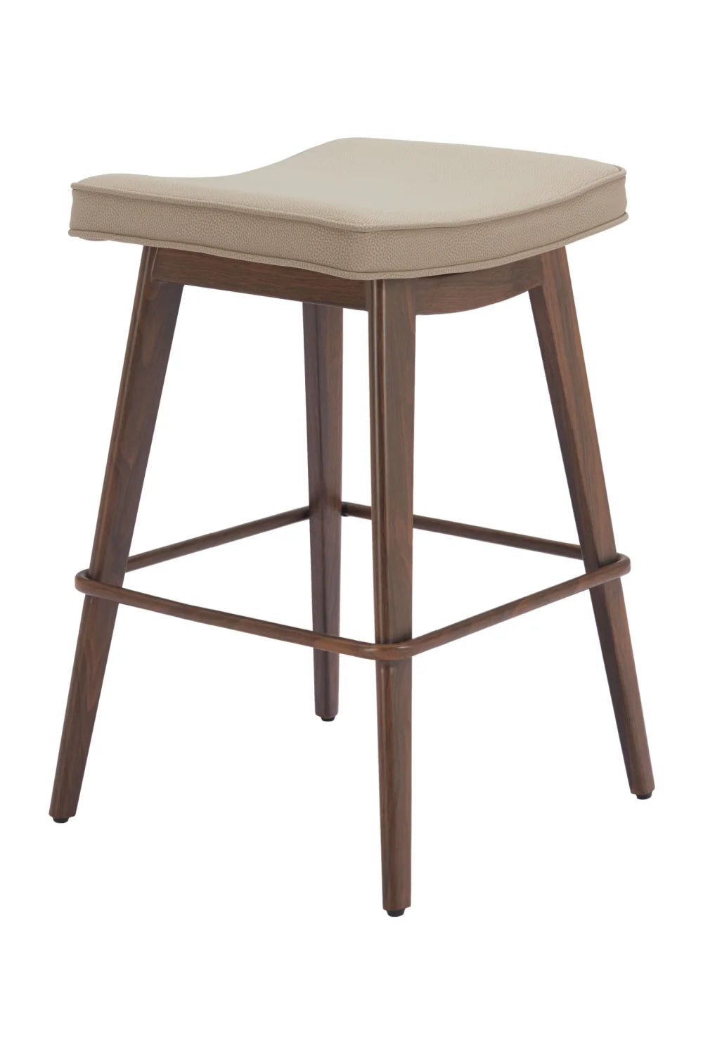 Luxury Modern Beige Leather Counter Stool European Style for Villa