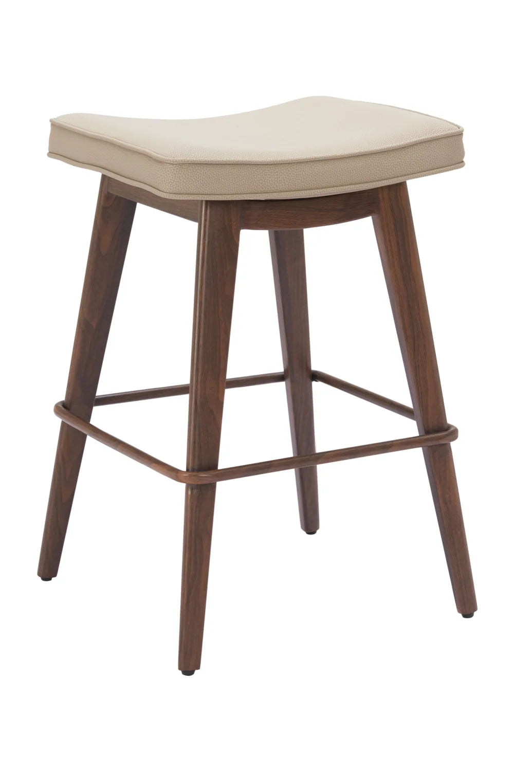 Luxury Modern Beige Leather Counter Stool European Style for Villa