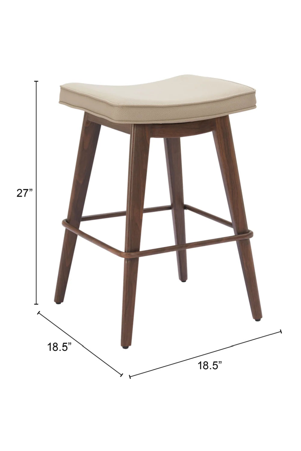 Luxury Modern Beige Leather Counter Stool European Style for Villa
