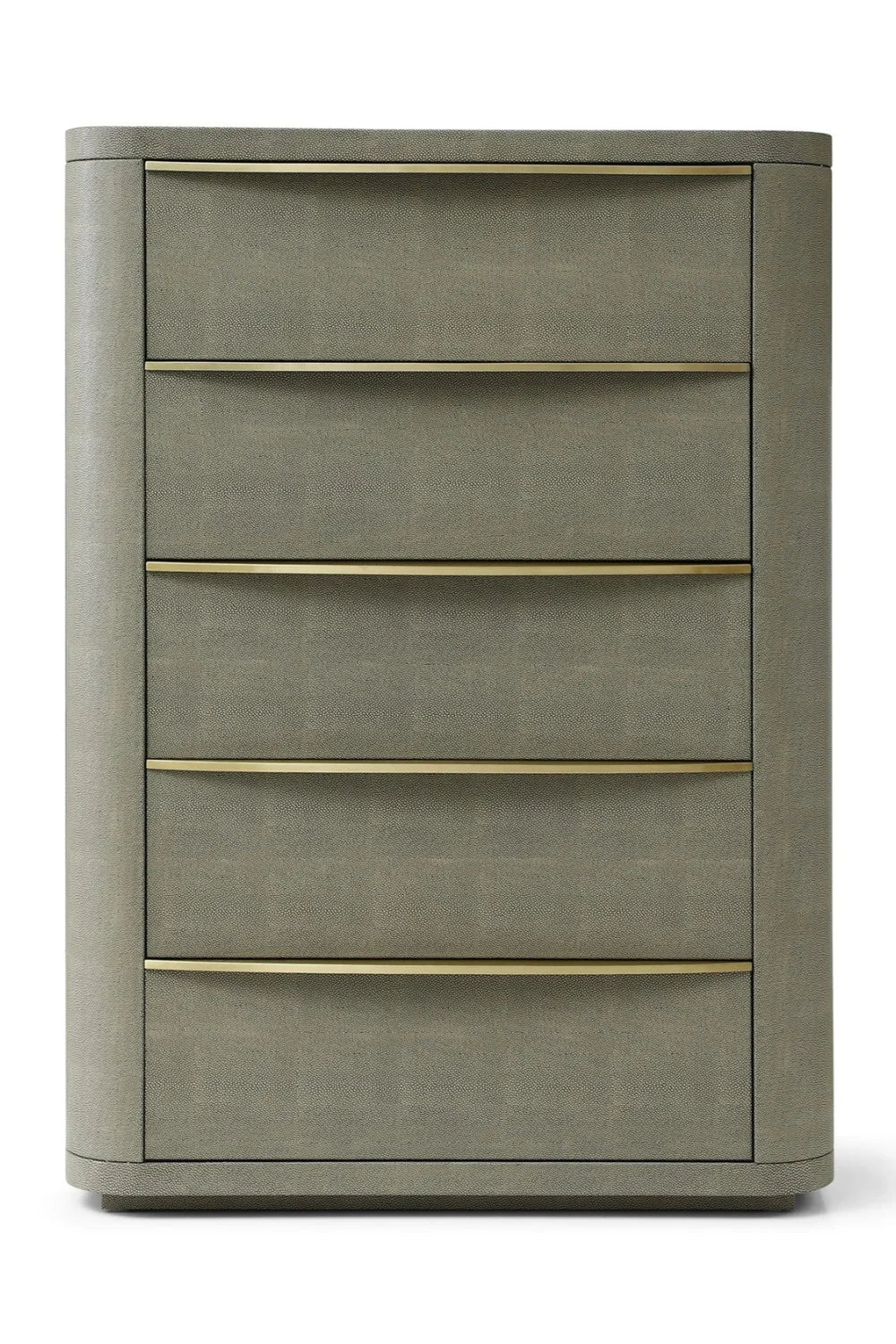 Luxury Modern Beige Shagreen 5-Drawer Chest European Style for Villa