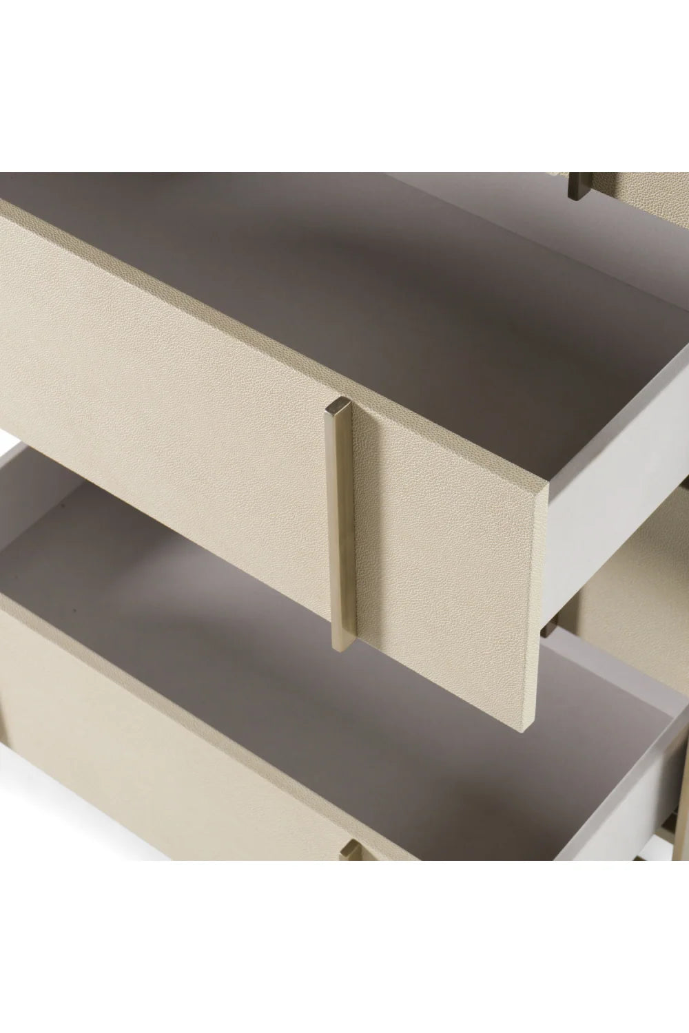 Luxury Modern Beige Shagreen 5-Drawer Chest European Style for Villa