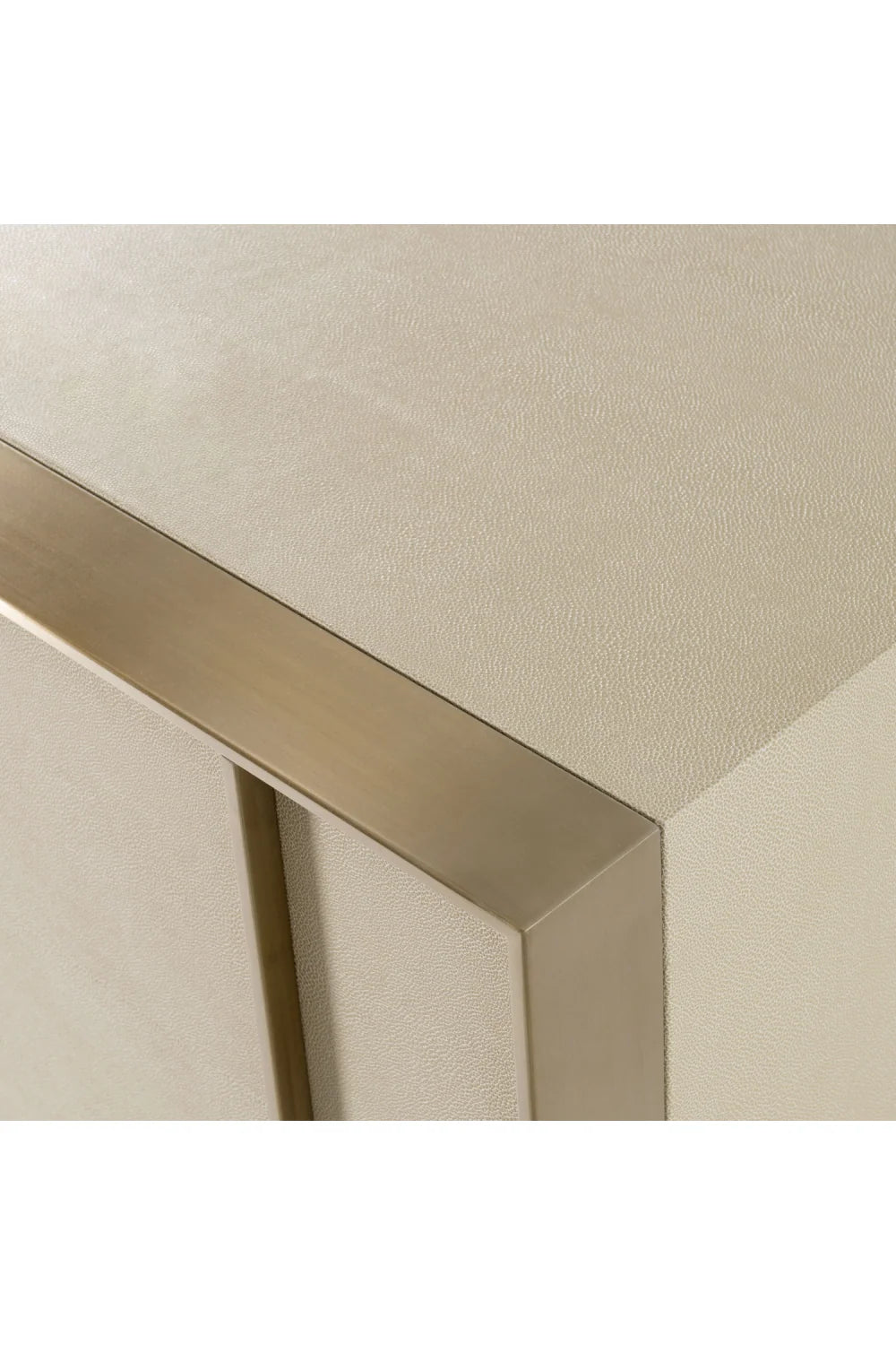 Luxury Modern Beige Shagreen 5-Drawer Chest European Style for Villa
