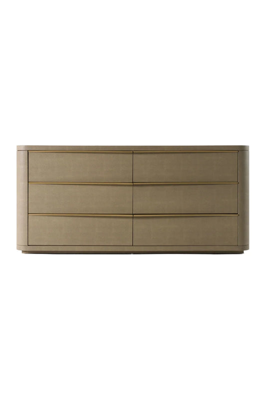 Luxury Modern Beige Shagreen Dresser European Style for Villa
