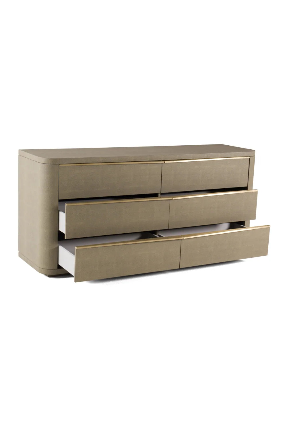 Luxury Modern Beige Shagreen Dresser European Style for Villa