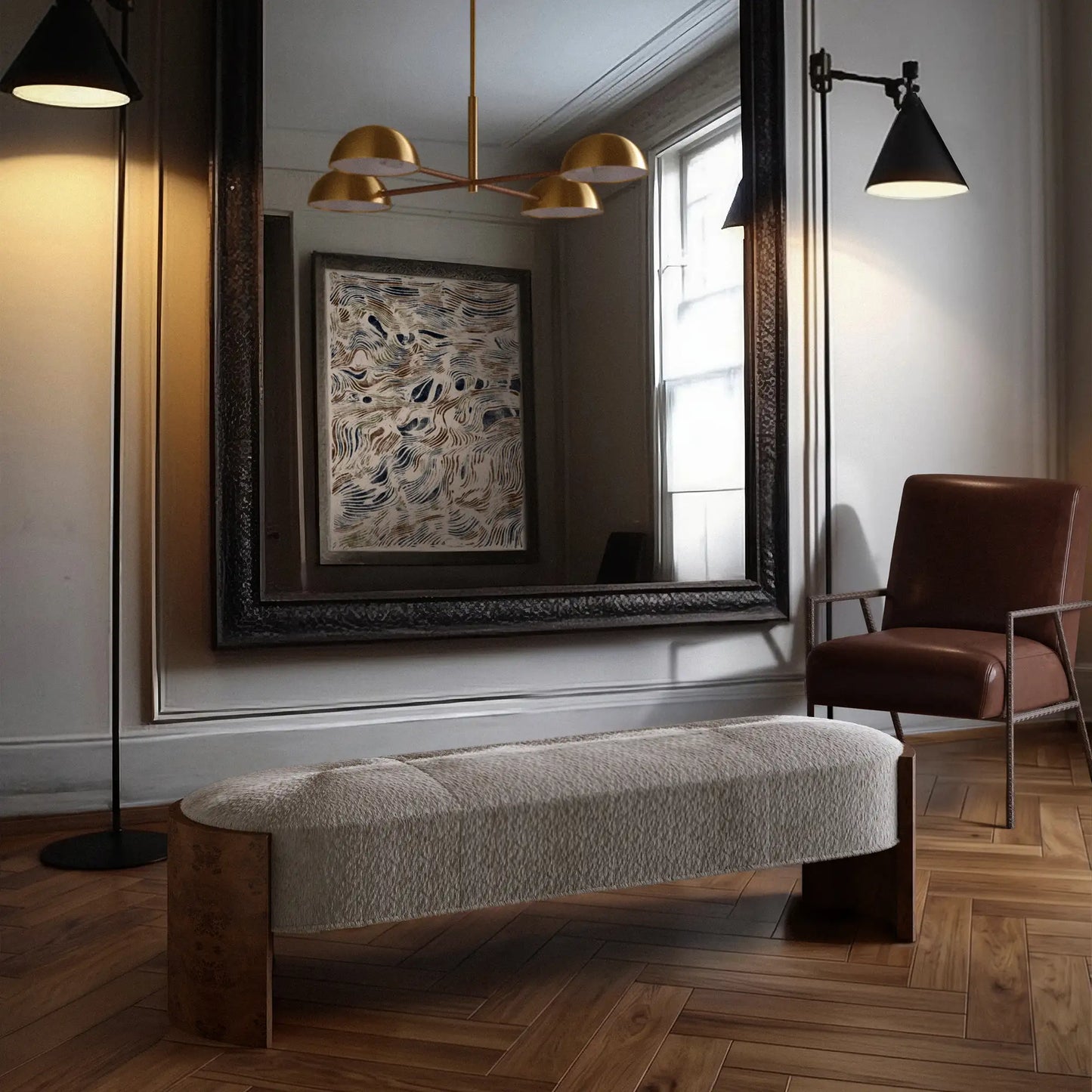 Luxury Modern Benoit Bench European Style for Villa