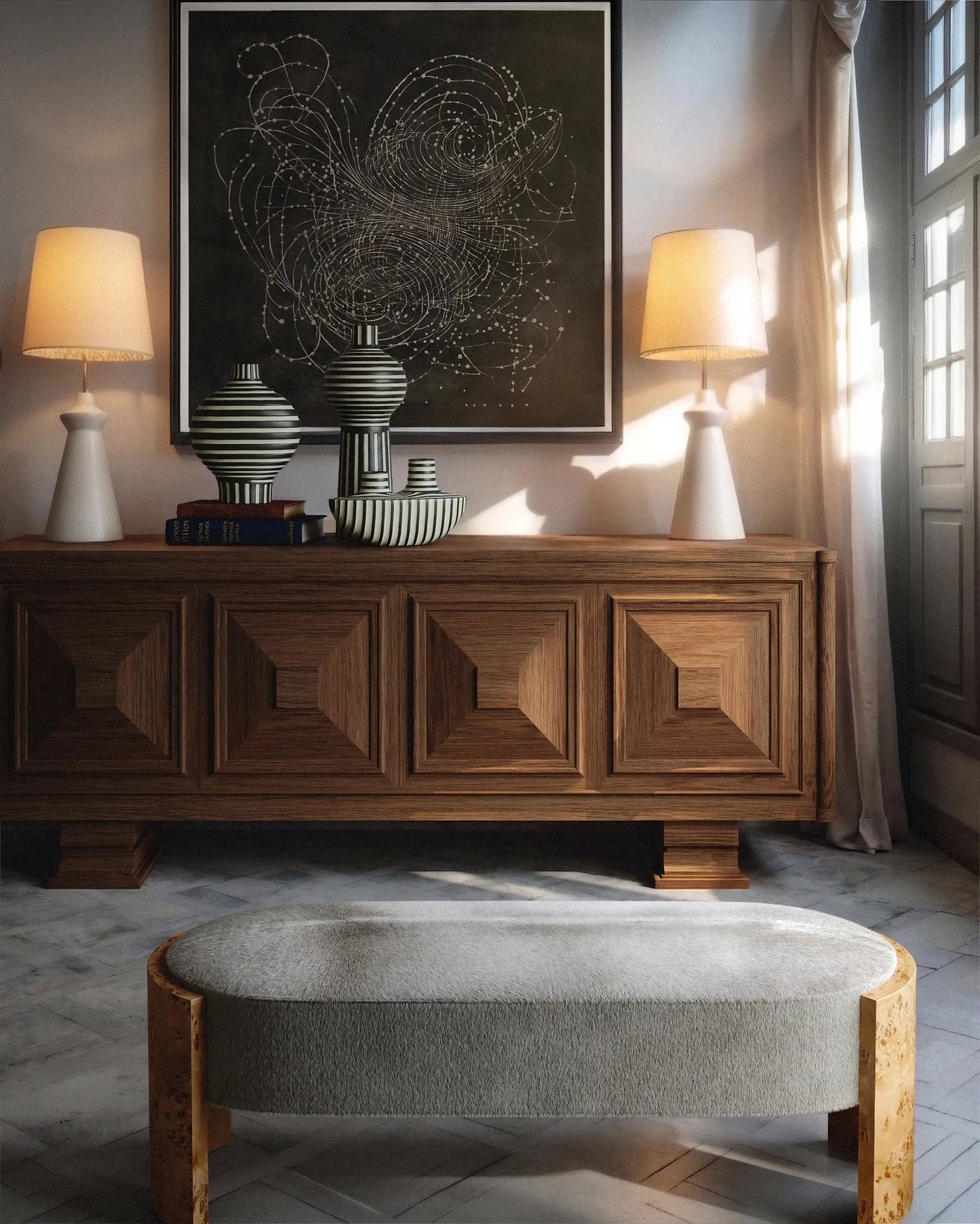 Luxury Modern Benoit Bench European Style for Villa