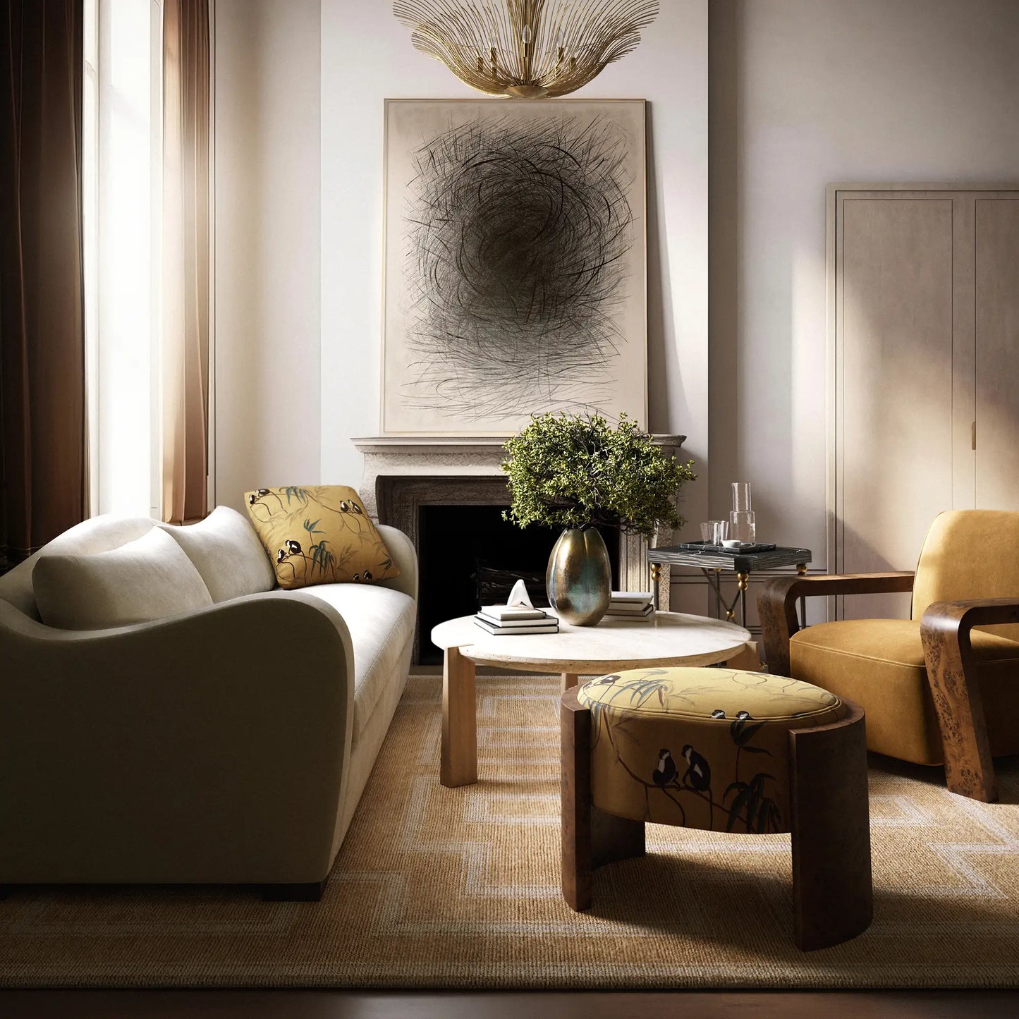 Luxury Modern Benoit Ottoman European Style for Villa