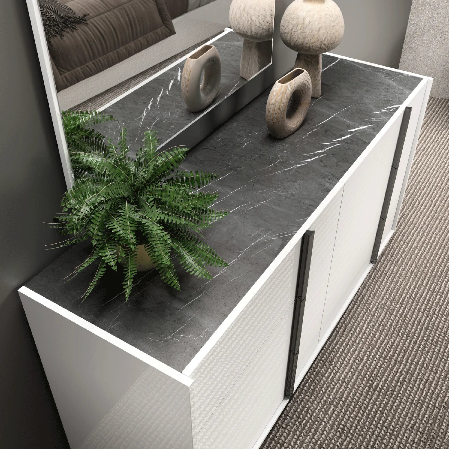 Luxury Modern Bianca Bedroom Set European Style for Villa