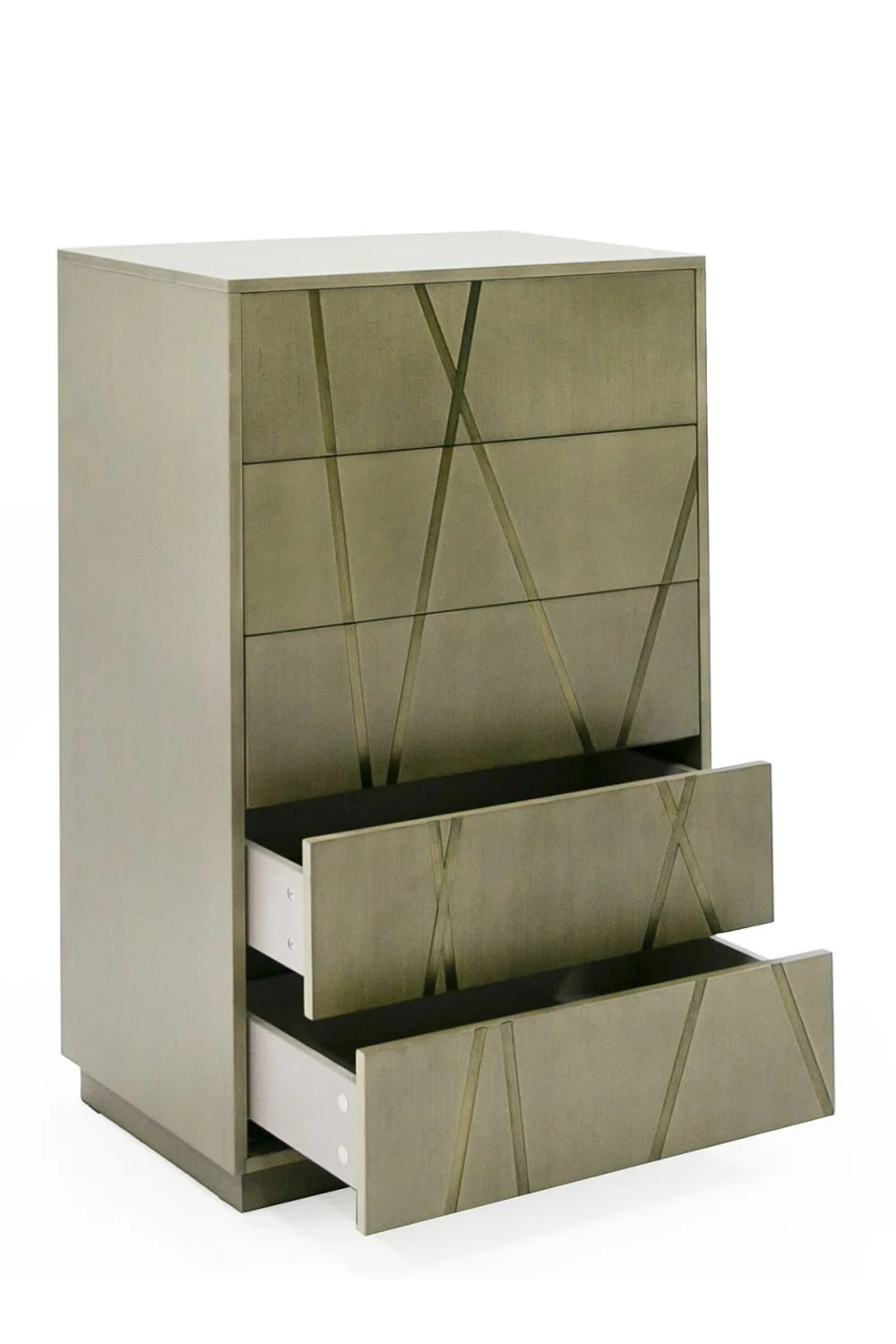 Luxury Modern Birch Veneer 5-Drawer Chest European Style for Villa