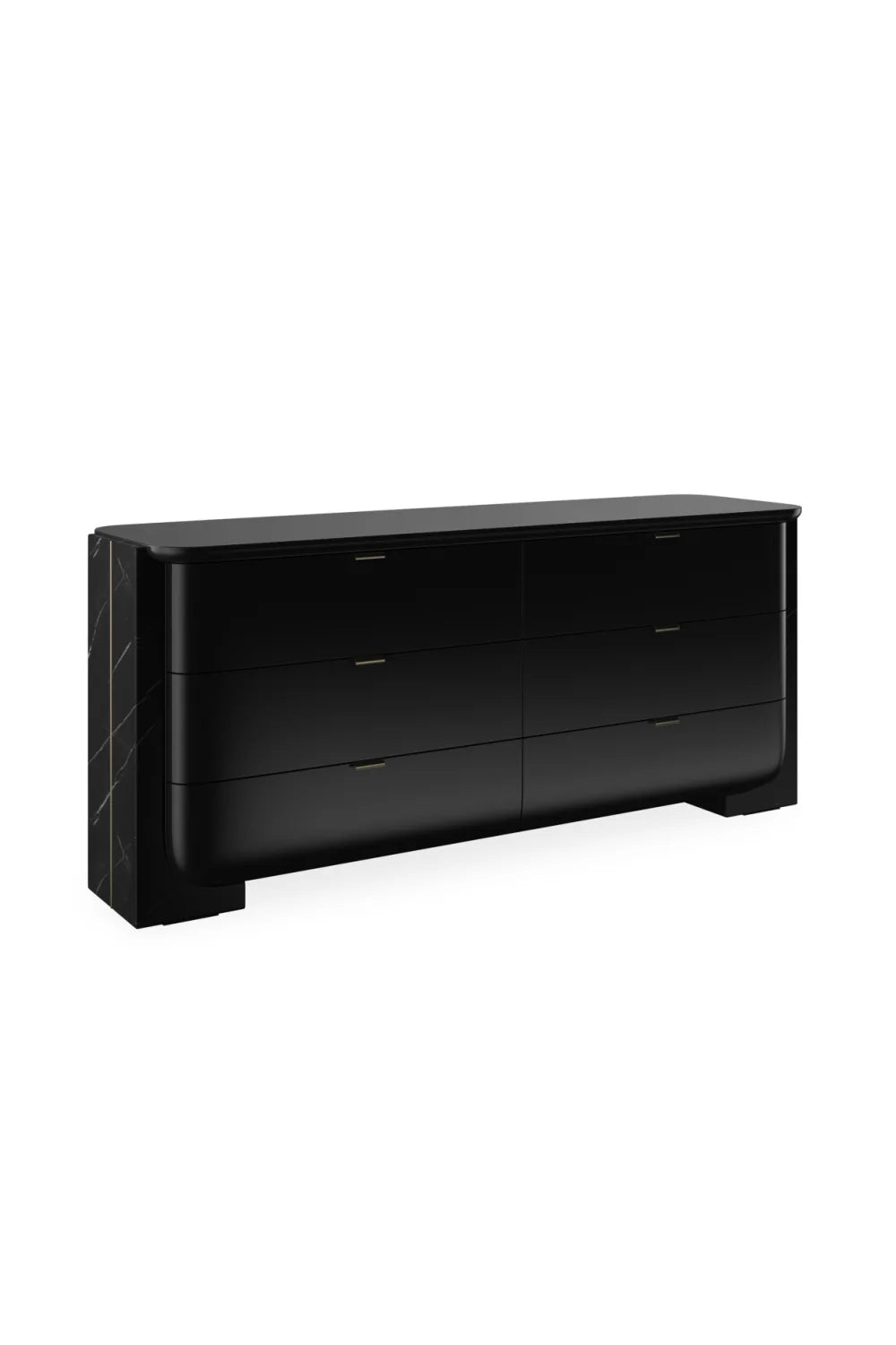 Luxury Modern Black 6-Drawer Dresser European Style for Villa