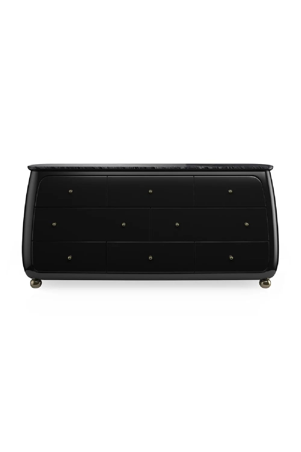 Luxury Modern Black 8-Drawer Dresser European Style for Villa