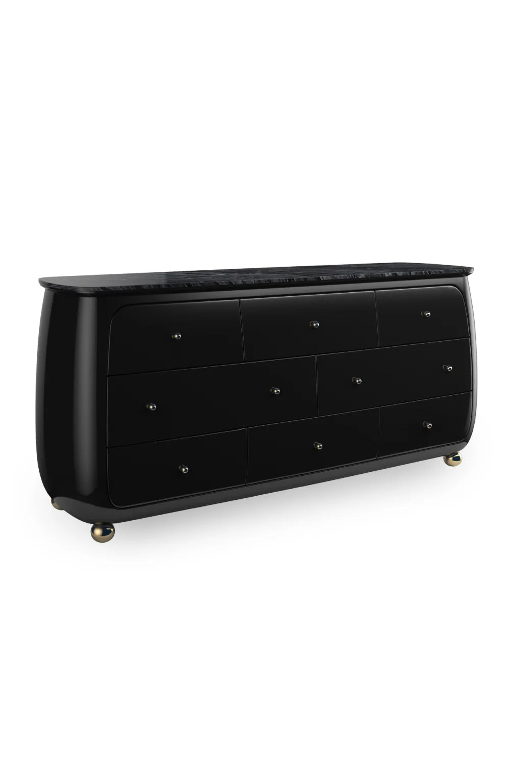 Luxury Modern Black 8-Drawer Dresser European Style for Villa
