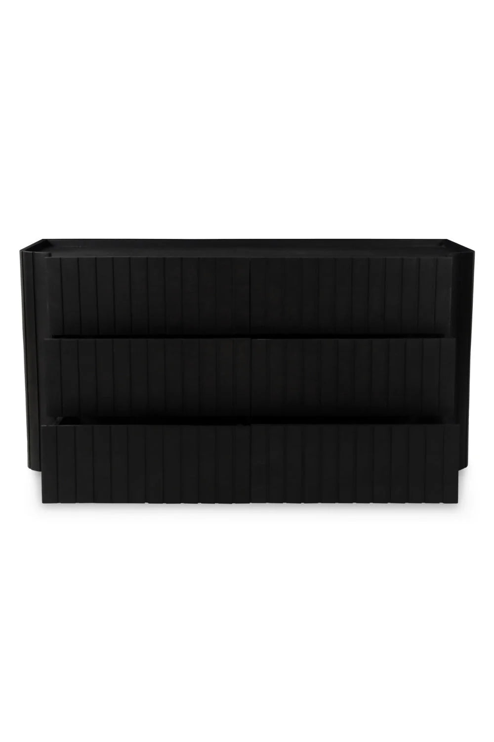 Luxury Modern Black Acacia 6-Drawer Dresser European Style for Villa