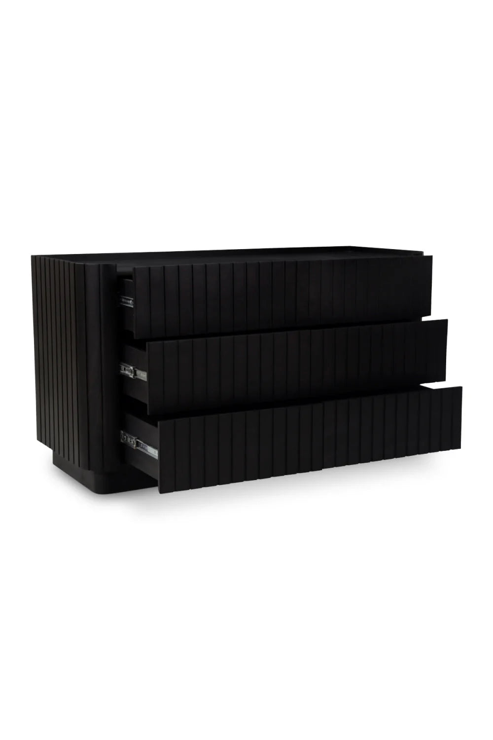 Luxury Modern Black Acacia 6-Drawer Dresser European Style for Villa