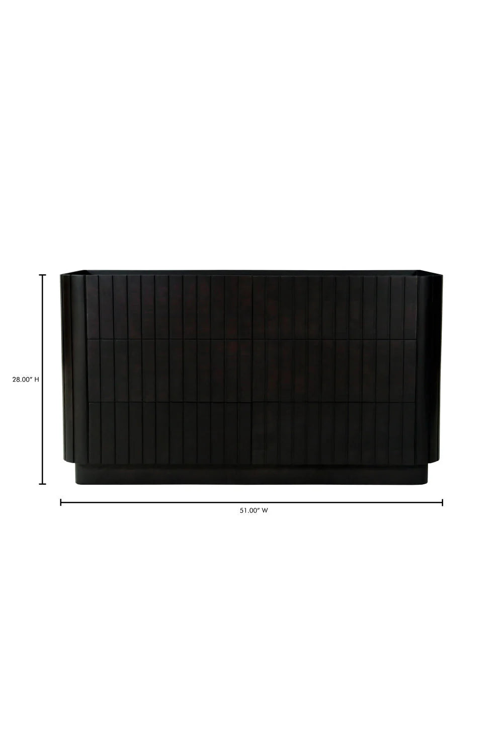 Luxury Modern Black Acacia 6-Drawer Dresser European Style for Villa