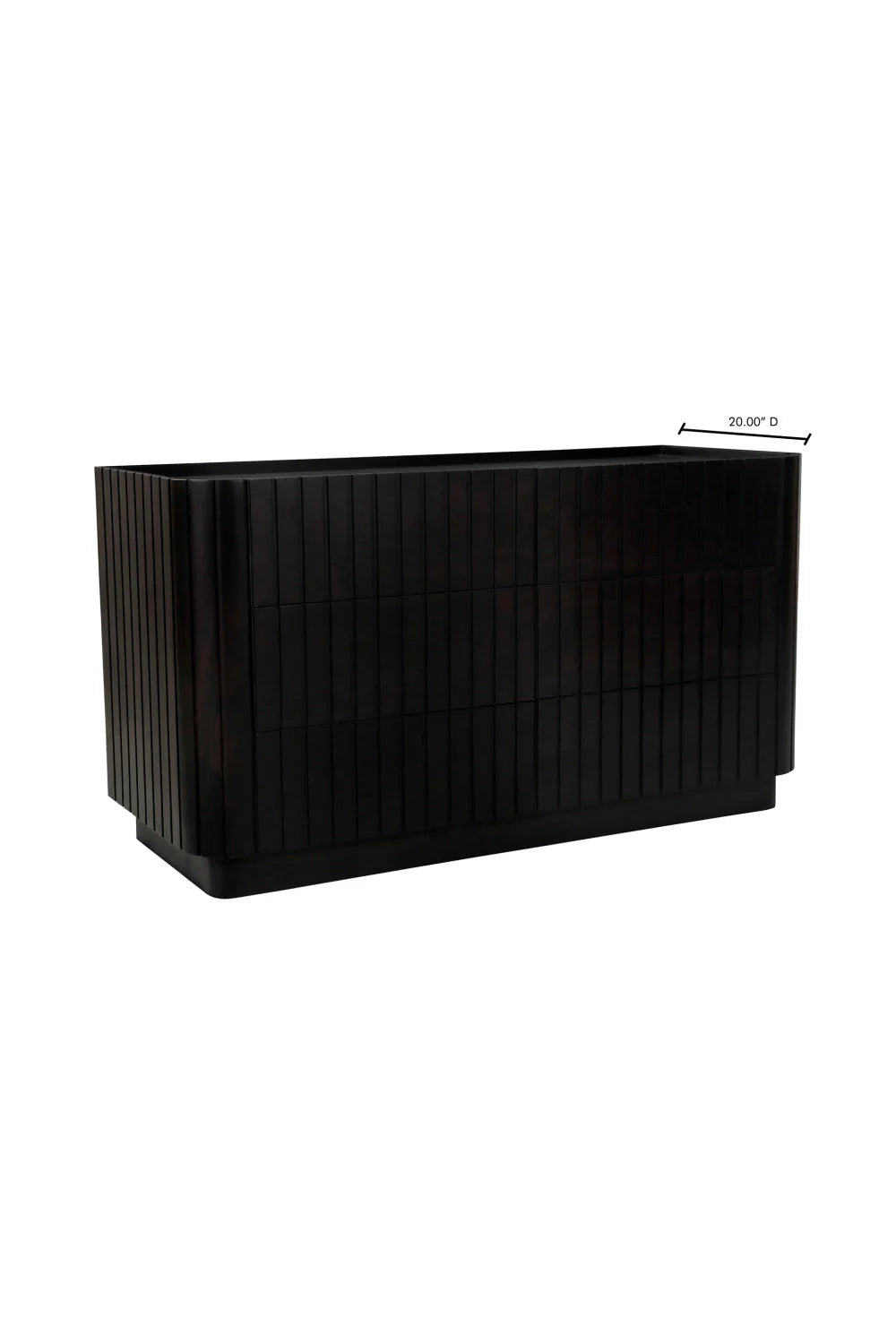 Luxury Modern Black Acacia 6-Drawer Dresser European Style for Villa