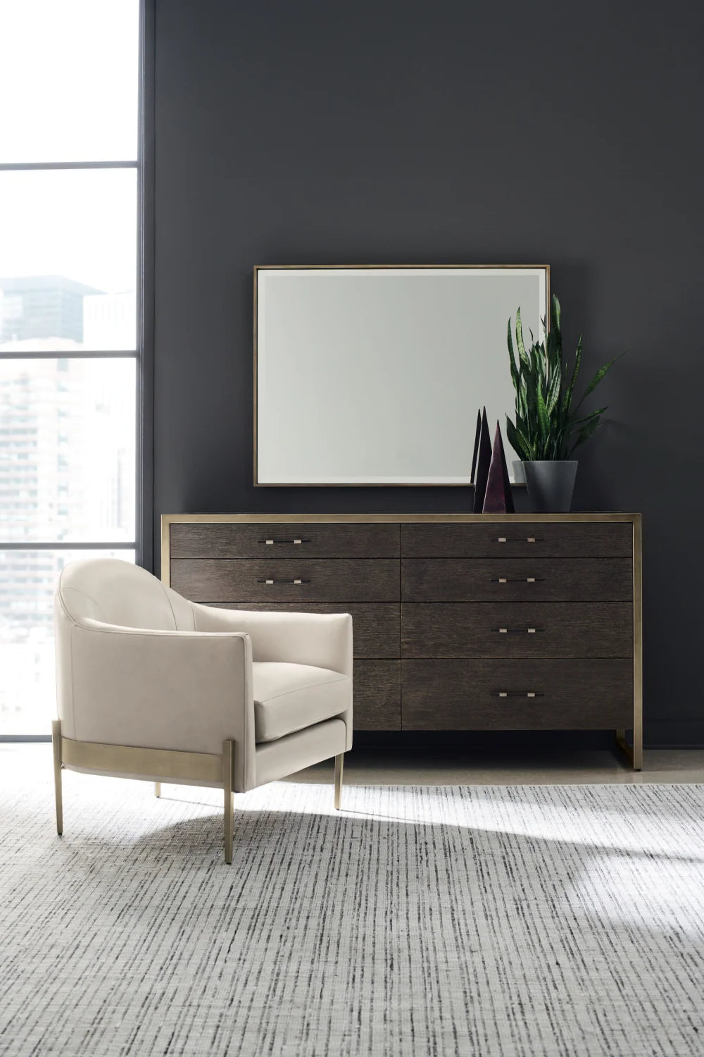 Luxury Modern Black Ash Dresser European Style for Villa