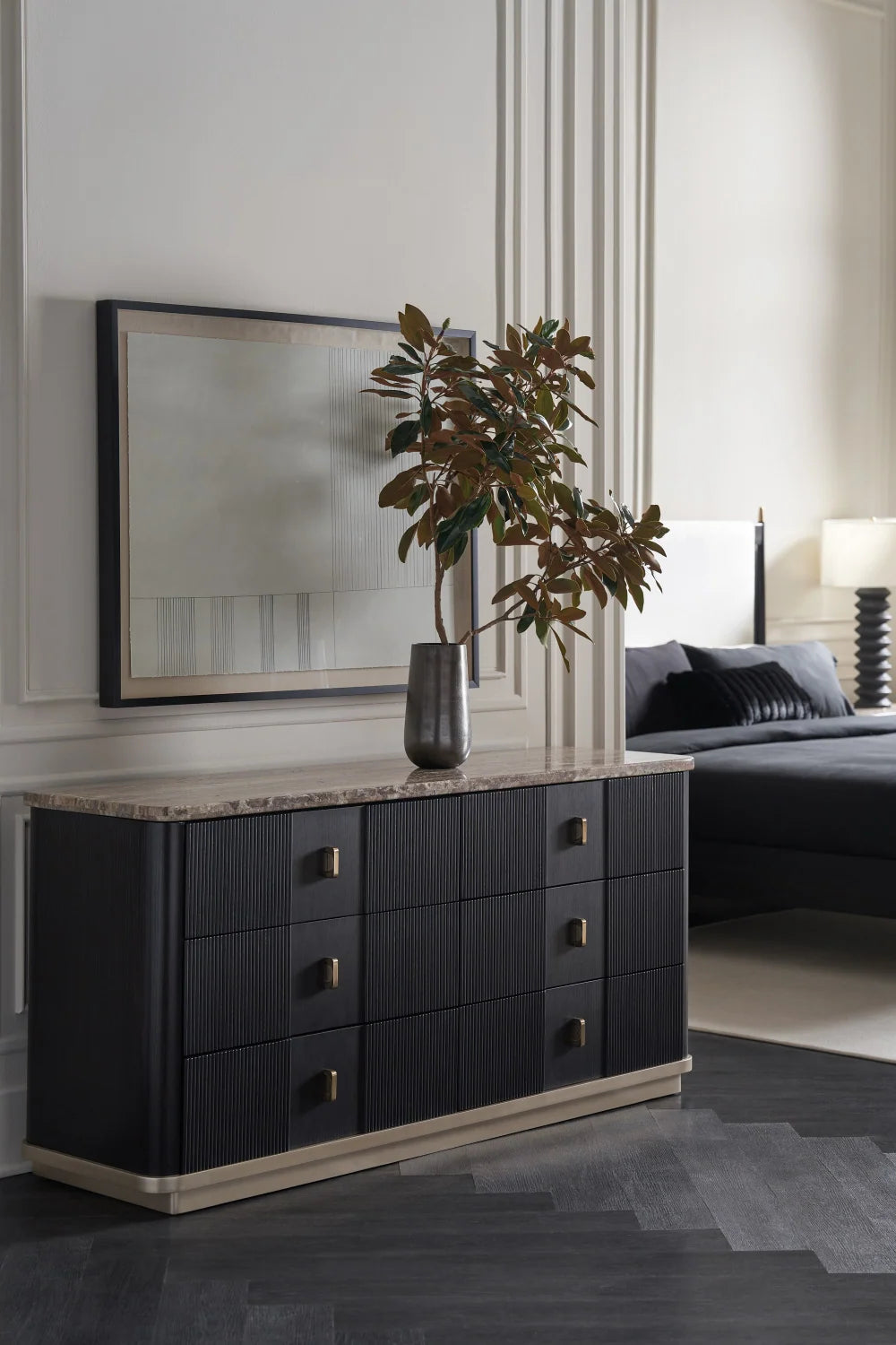 Luxury Modern Black Ash Dresser European Style for Villa