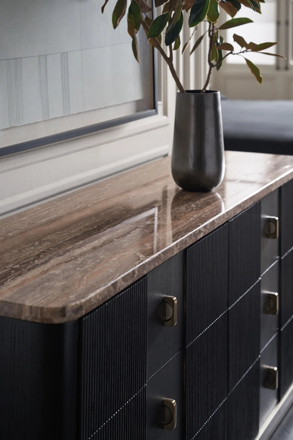 Luxury Modern Black Ash Dresser European Style for Villa