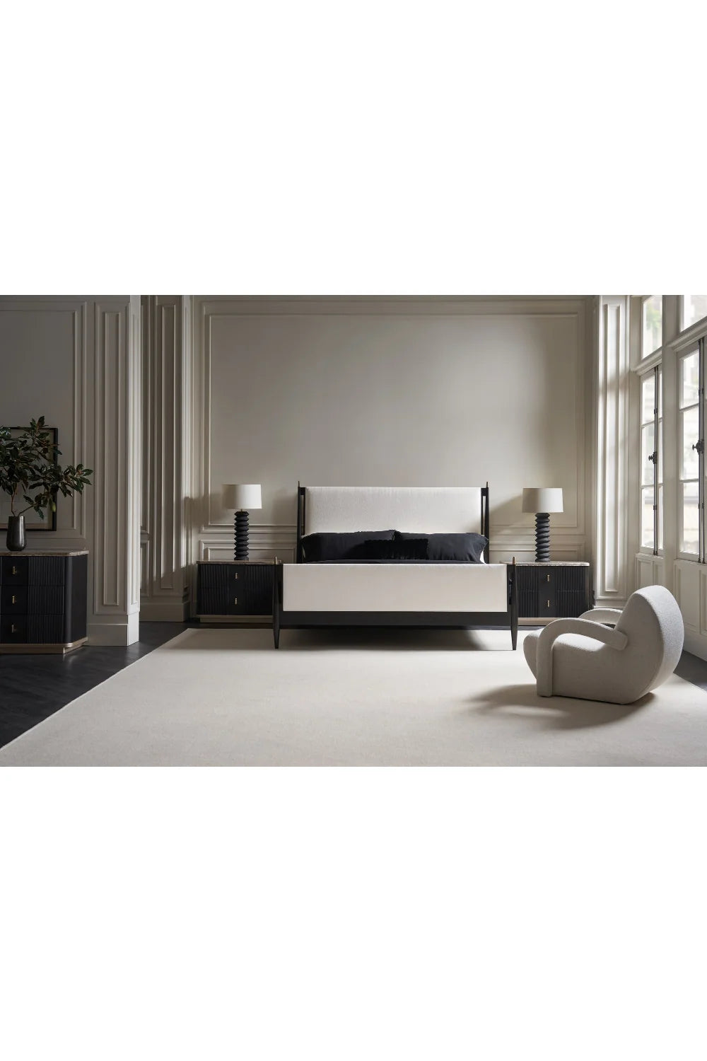 Luxury Modern Black Ash Dresser European Style for Villa