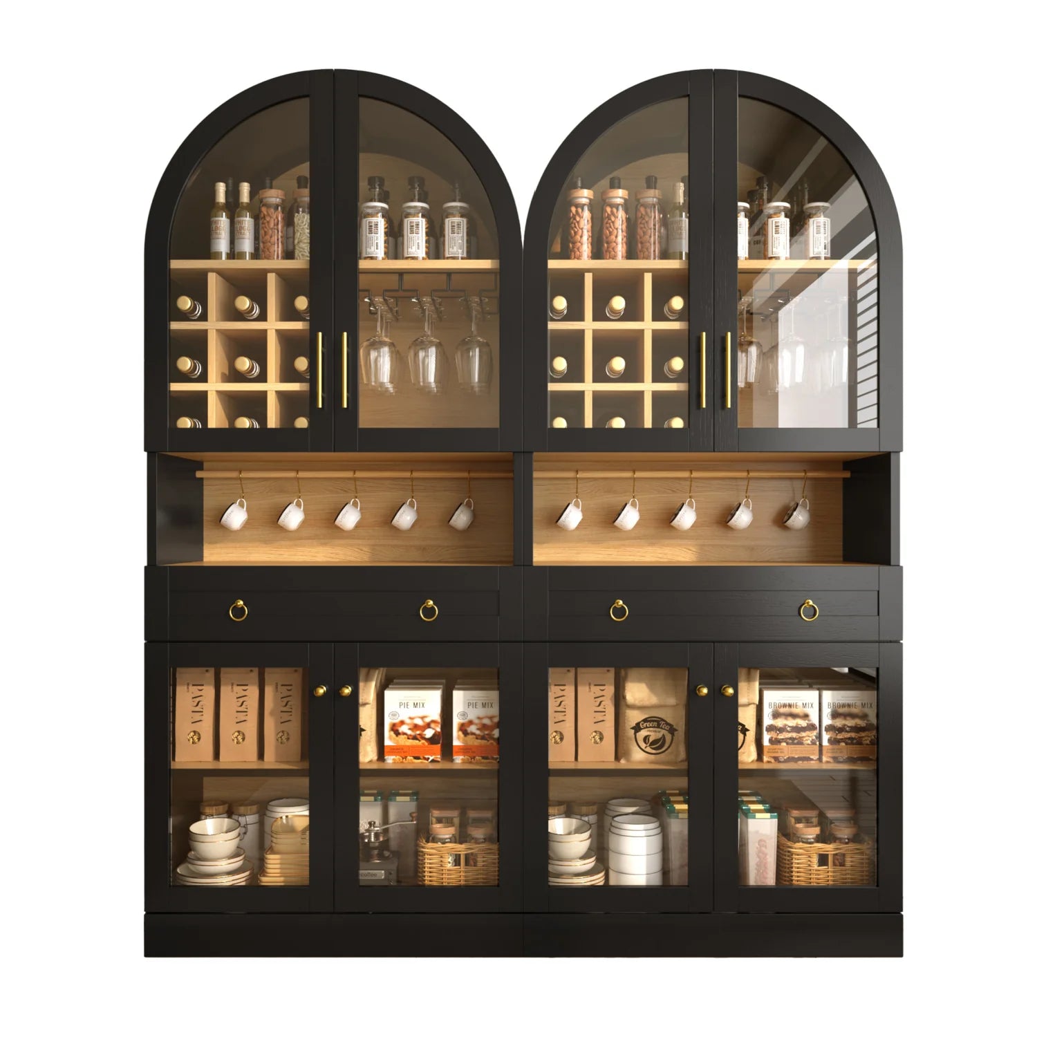 Luxury Modern Black Bar Cabinet European Style for Villa