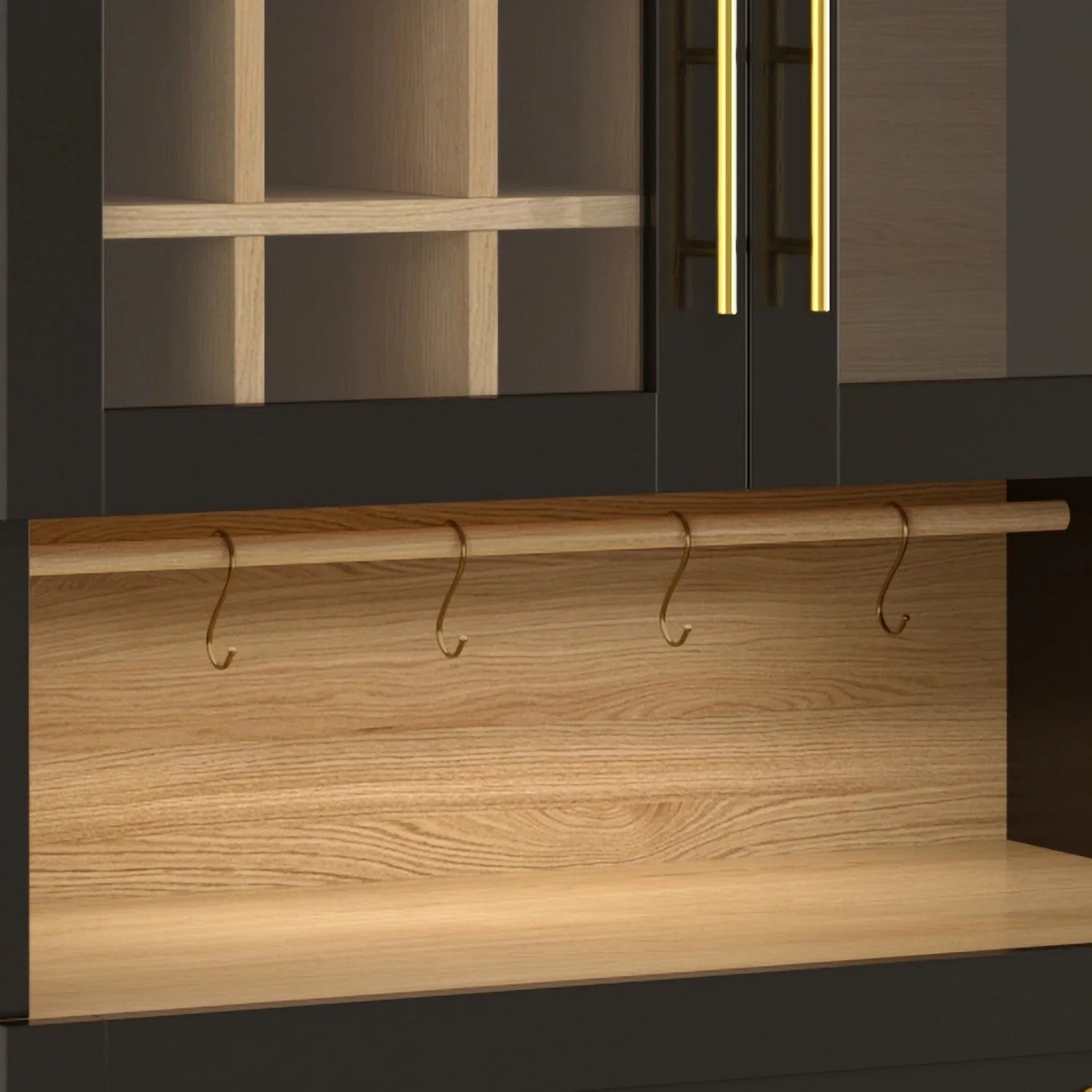 Luxury Modern Black Bar Cabinet European Style for Villa