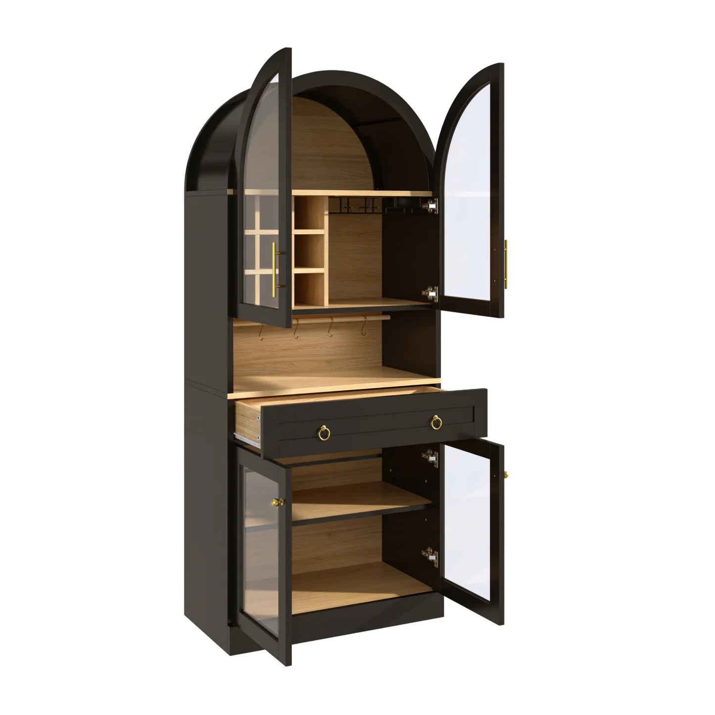 Luxury Modern Black Bar Cabinet European Style for Villa