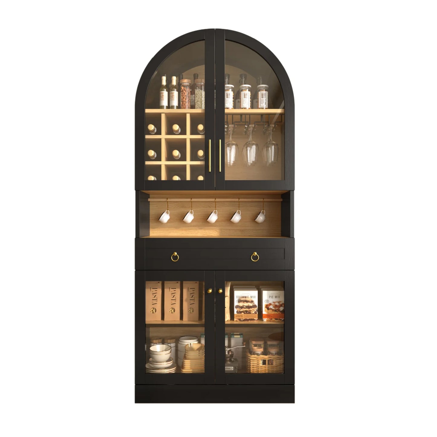 Luxury Modern Black Bar Cabinet European Style for Villa